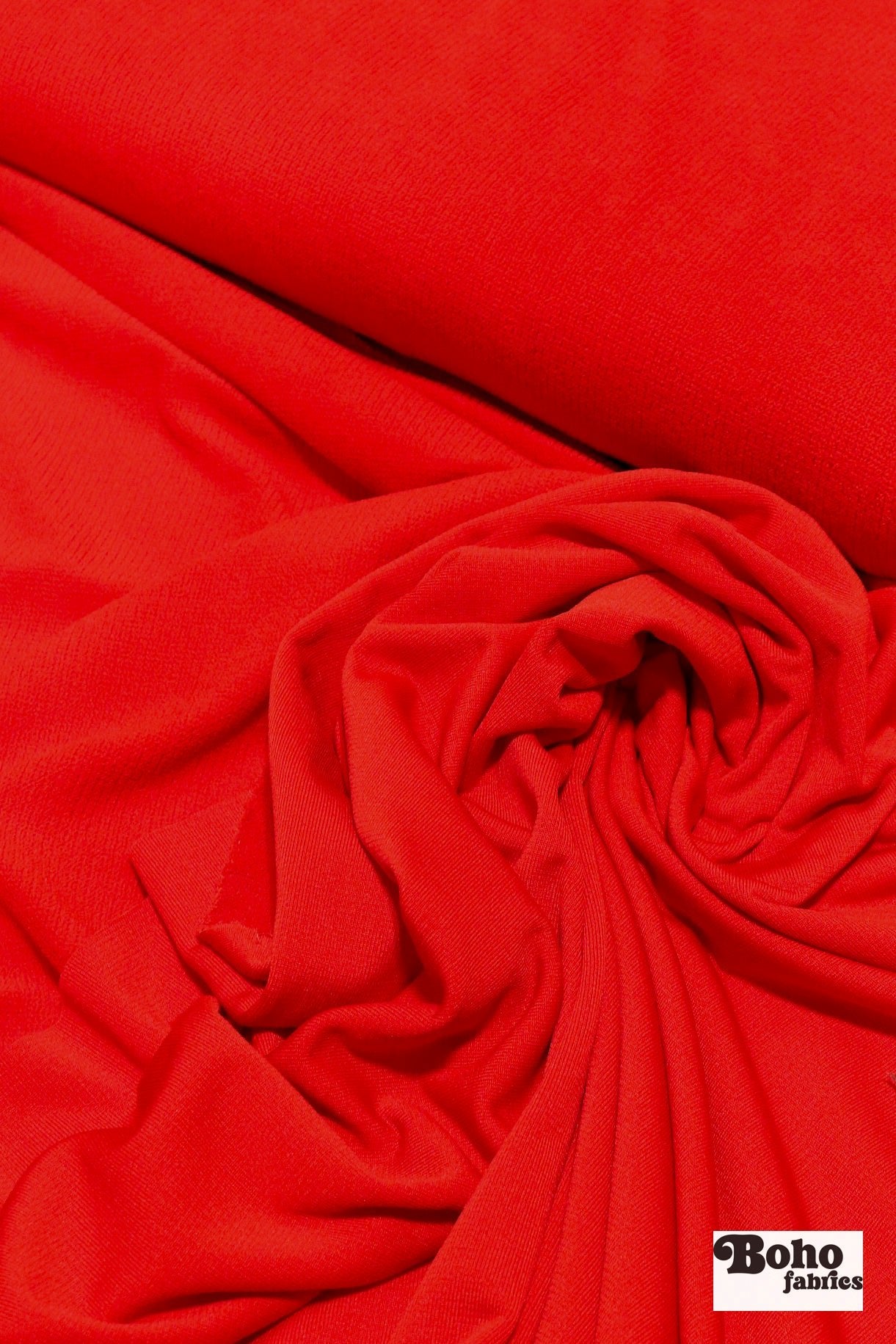 Power Grid Mid - Warmth (Terry - Style), Red Orange — Performance Baselayer Fleece Fabric by Polartec - Boho Fabrics - Performance Fabrics