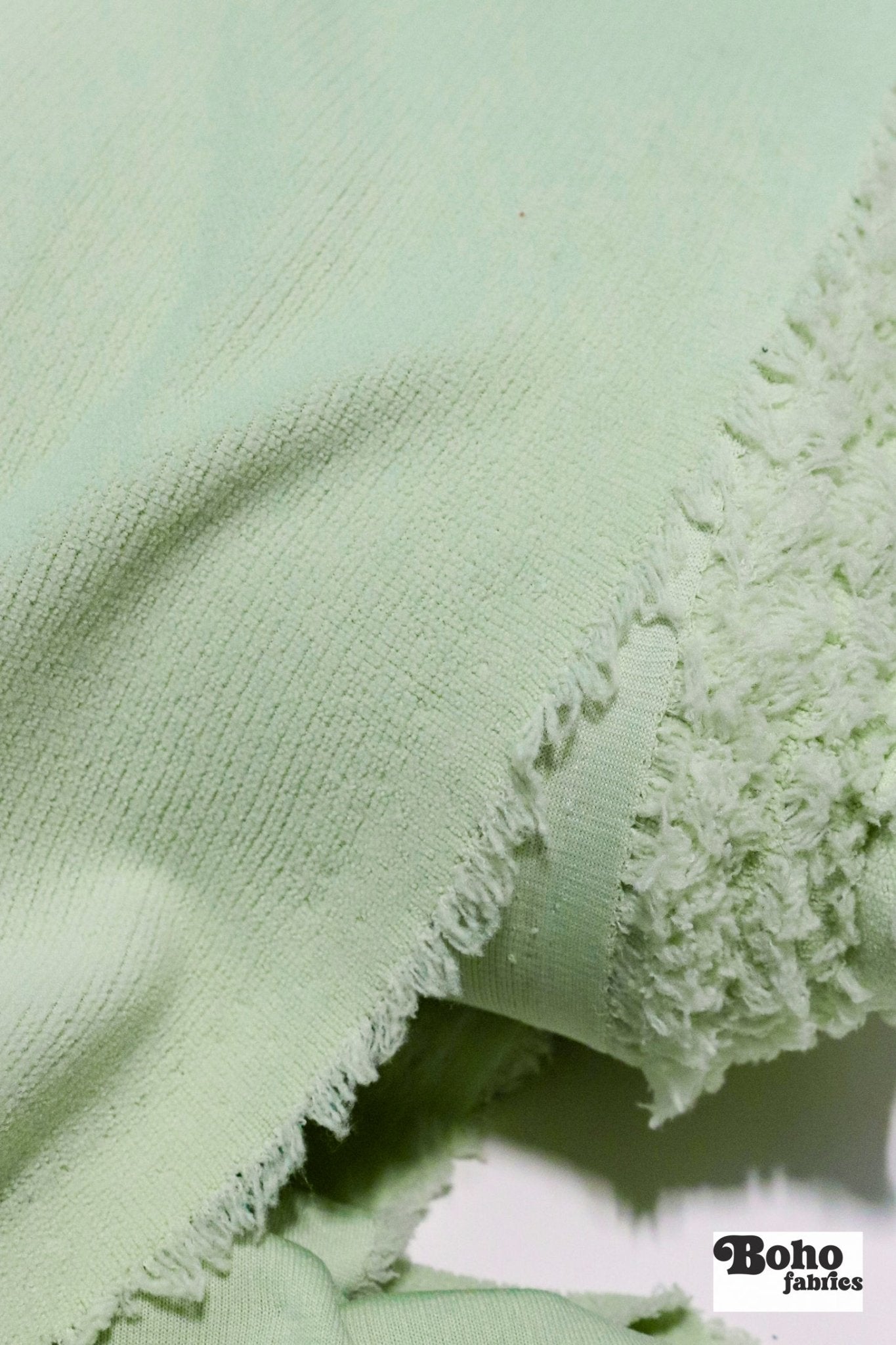 Power Grid Mid - Warmth (Terry - Style), Seafoam Green — Performance Baselayer Fleece Fabric by Polartec - Boho Fabrics - Performance Fabrics