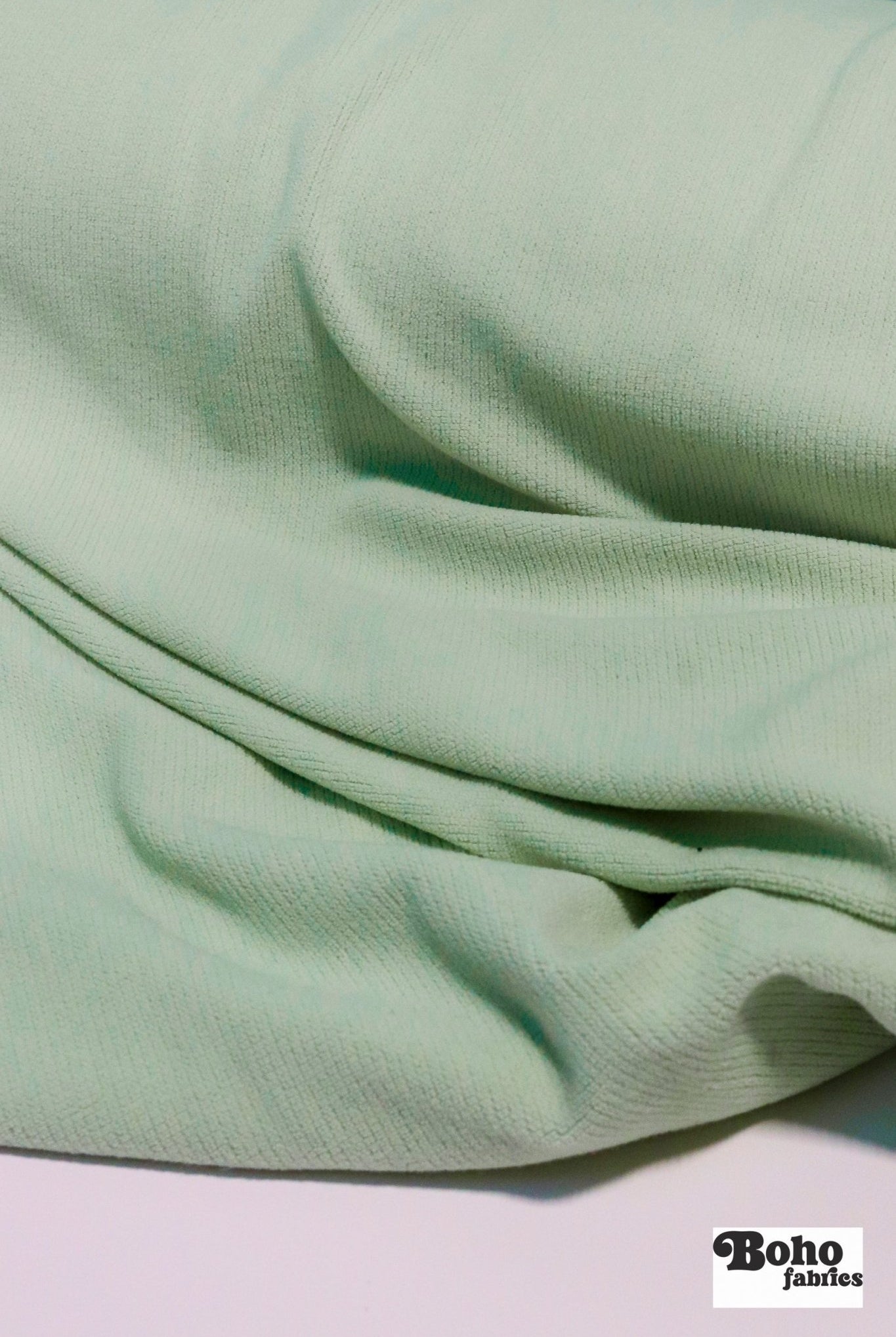 Power Grid Mid - Warmth (Terry - Style), Seafoam Green — Performance Baselayer Fleece Fabric by Polartec - Boho Fabrics - Performance Fabrics