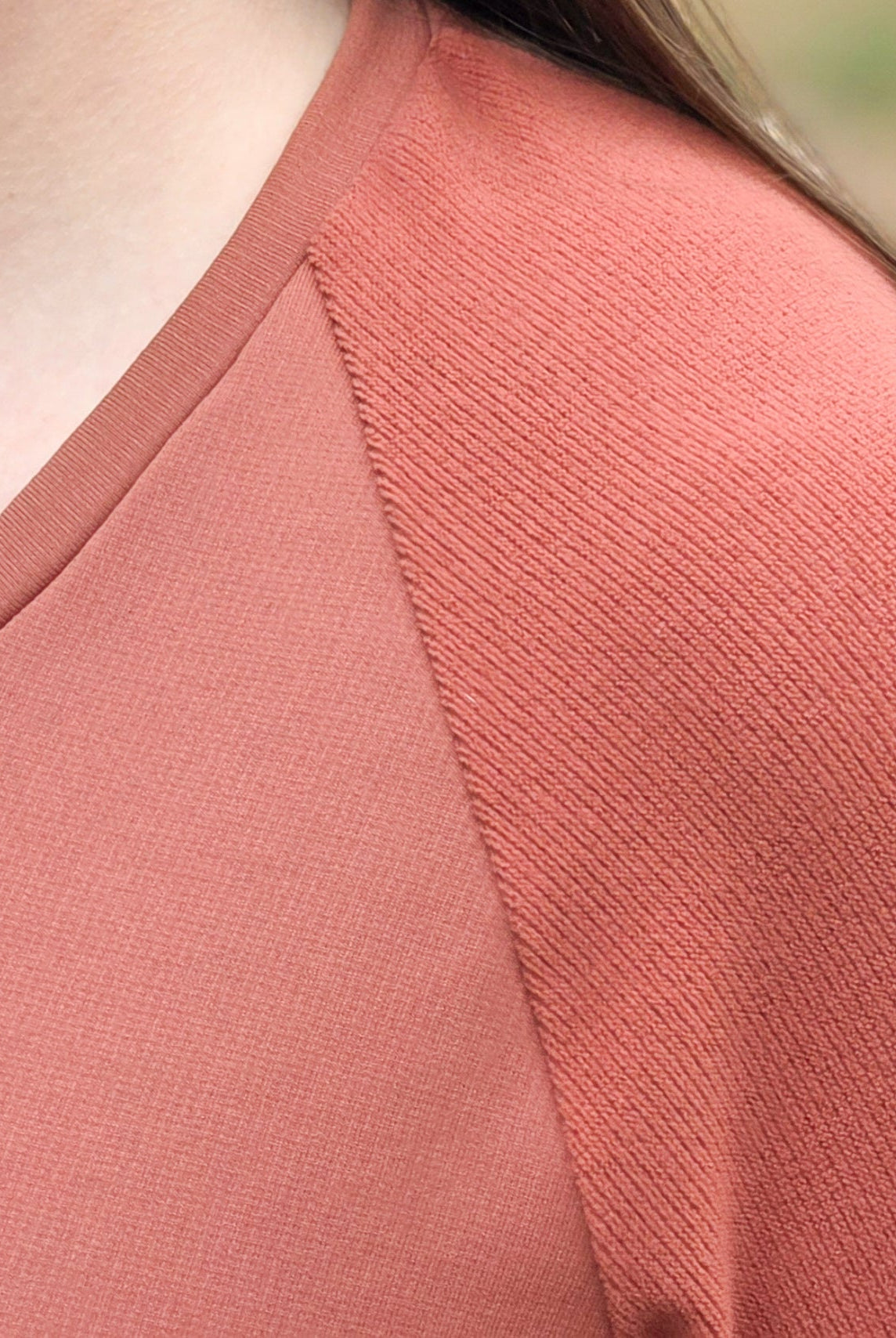 Power Grid Mid - Warmth (Terry - Style), Terracotta — Performance Baselayer Fleece Fabric by Polartec - Boho Fabrics - Performance Fabrics