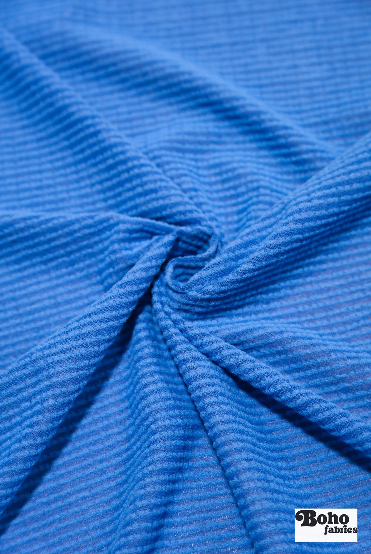 Power Grid Midweight, Bright Ocean Blue Fleece Fabric by Polartec - Boho Fabrics - Performance Fabrics