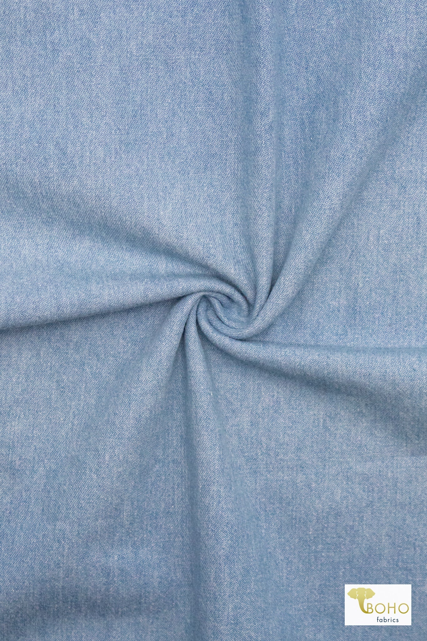 Pre - washed Denim in Vintage Chambray, Twill Woven Fabric - Boho Fabrics - Denim, Woven