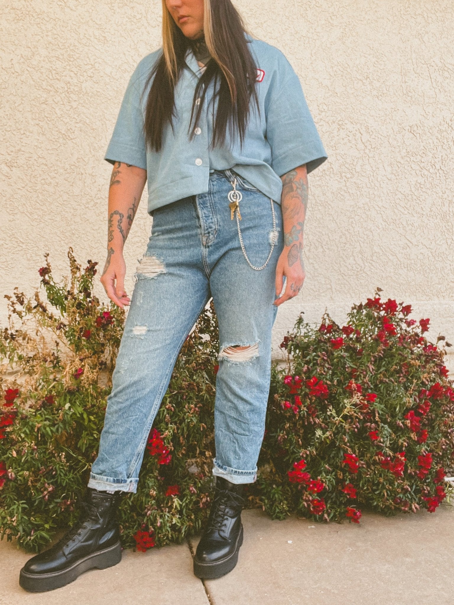 Pre - washed Denim in Vintage Chambray, Twill Woven Fabric - Boho Fabrics - Denim, Woven