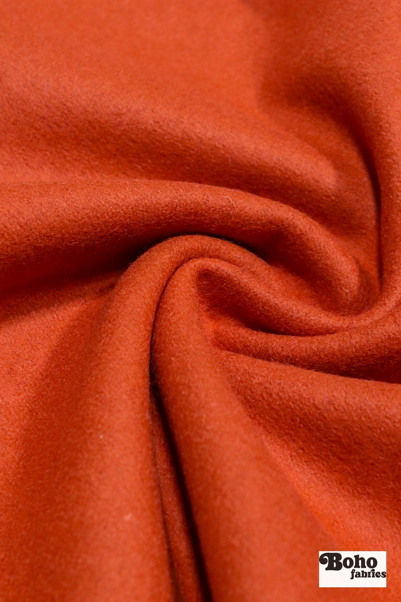 Pumpkin Orange Italian Wool Coating Fabric - Boho Fabrics - Wool Coating, Woven