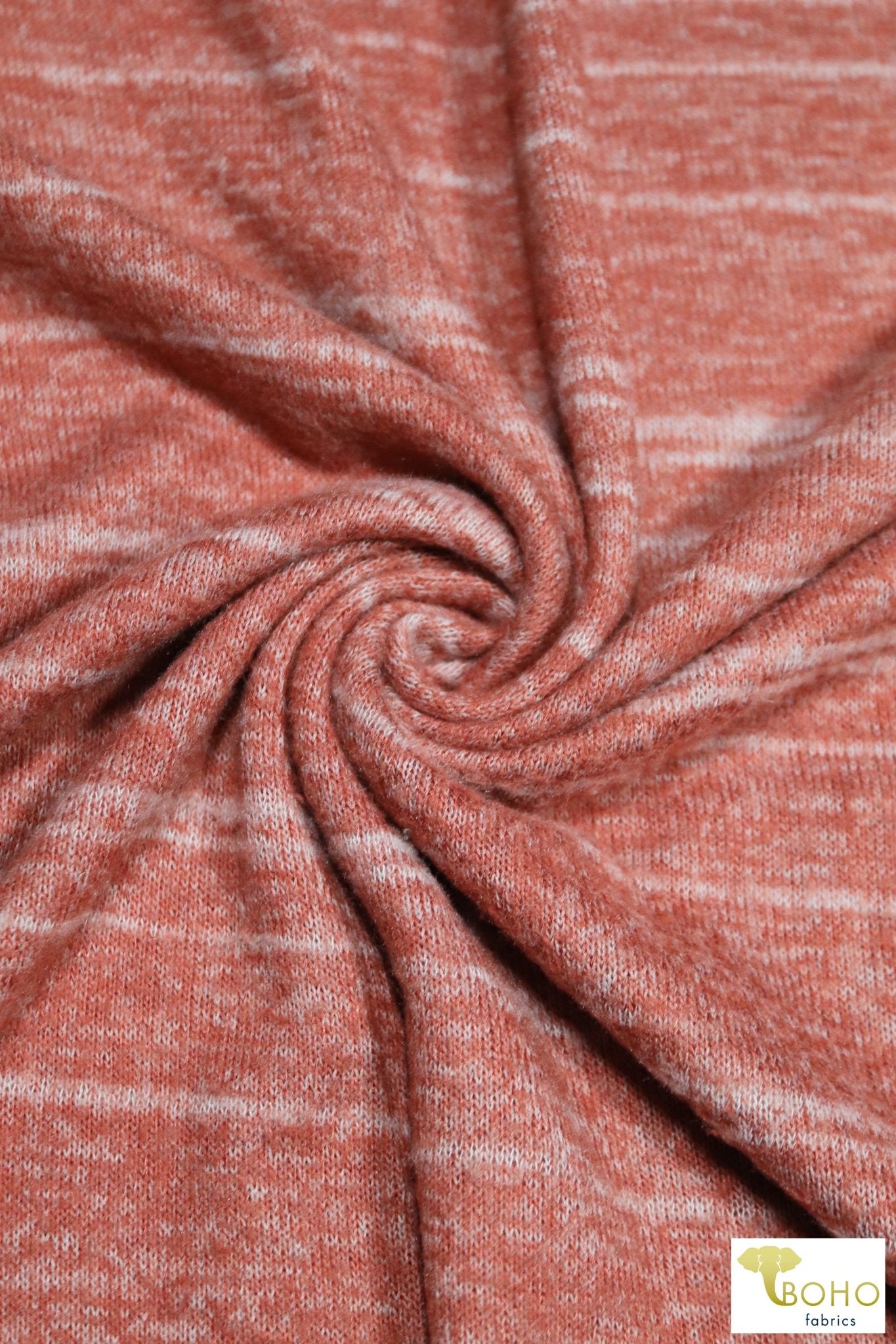 Pumpkin Spice Stripes, Printed Brushed Sweater Knit. PRSW-132 - Boho Fabrics