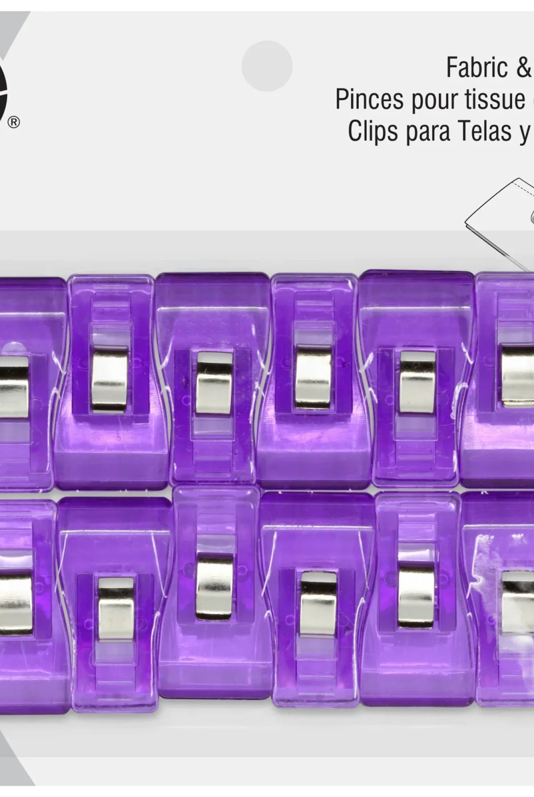 Purple, Fabric & Craft Clips by Dritz, Package of 12 Clips - Boho Fabrics - Pins