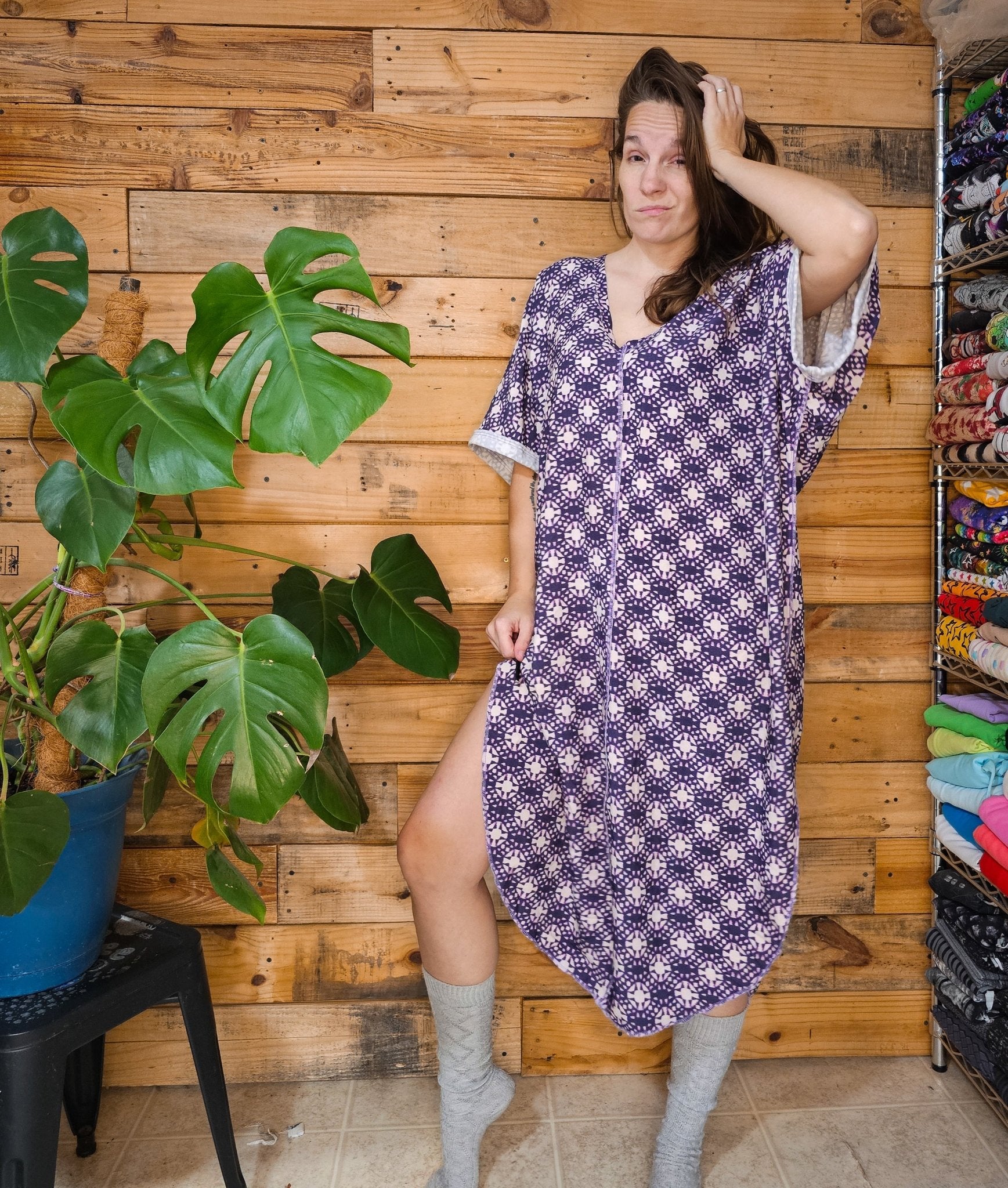 Purple Geometric, Rayon Challis Woven Fabric - Boho Fabrics - Challis, Woven