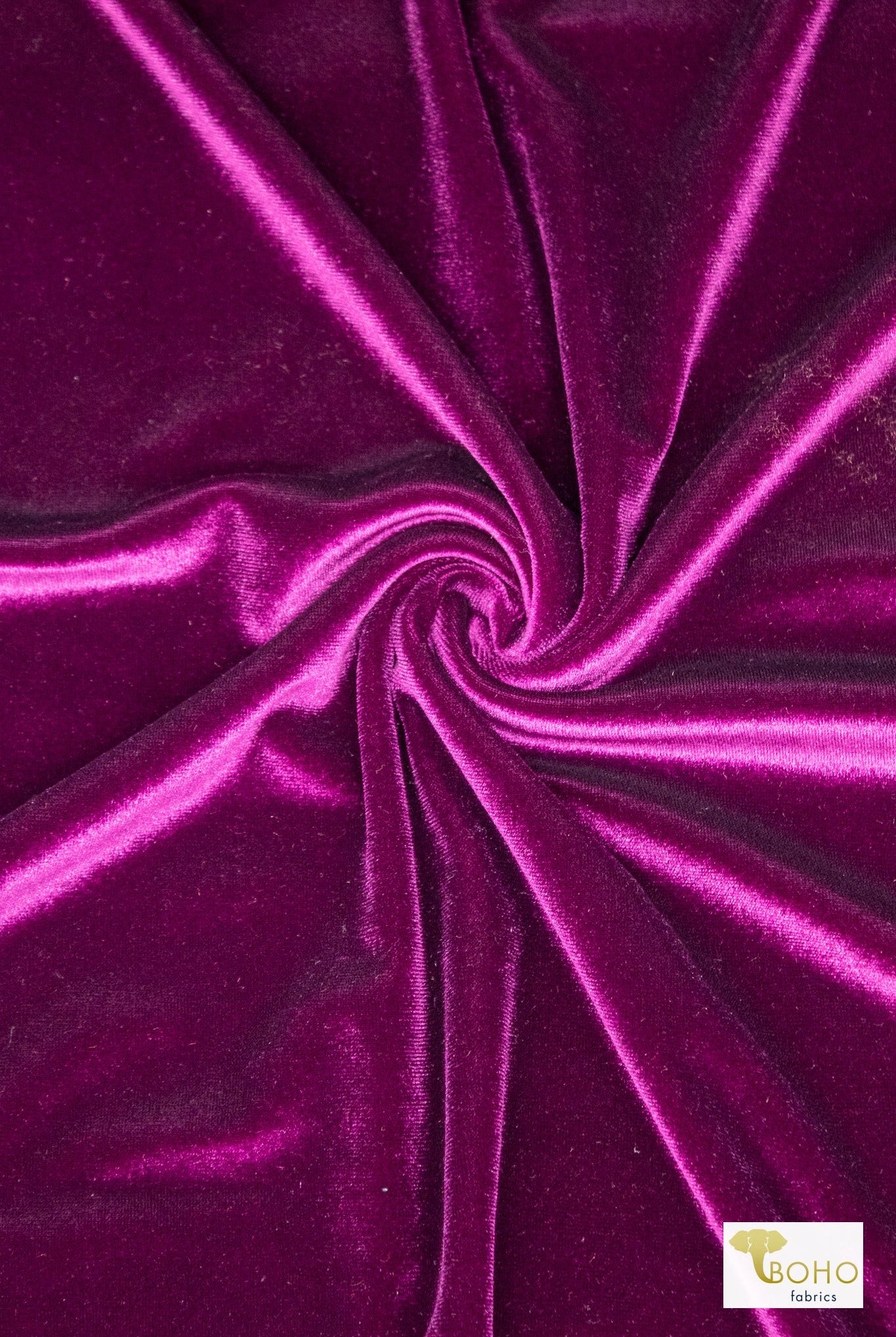 Purple, Stretch Velvet Knit Fabric - Boho Fabrics - Stretch Velvet Knit Fabric