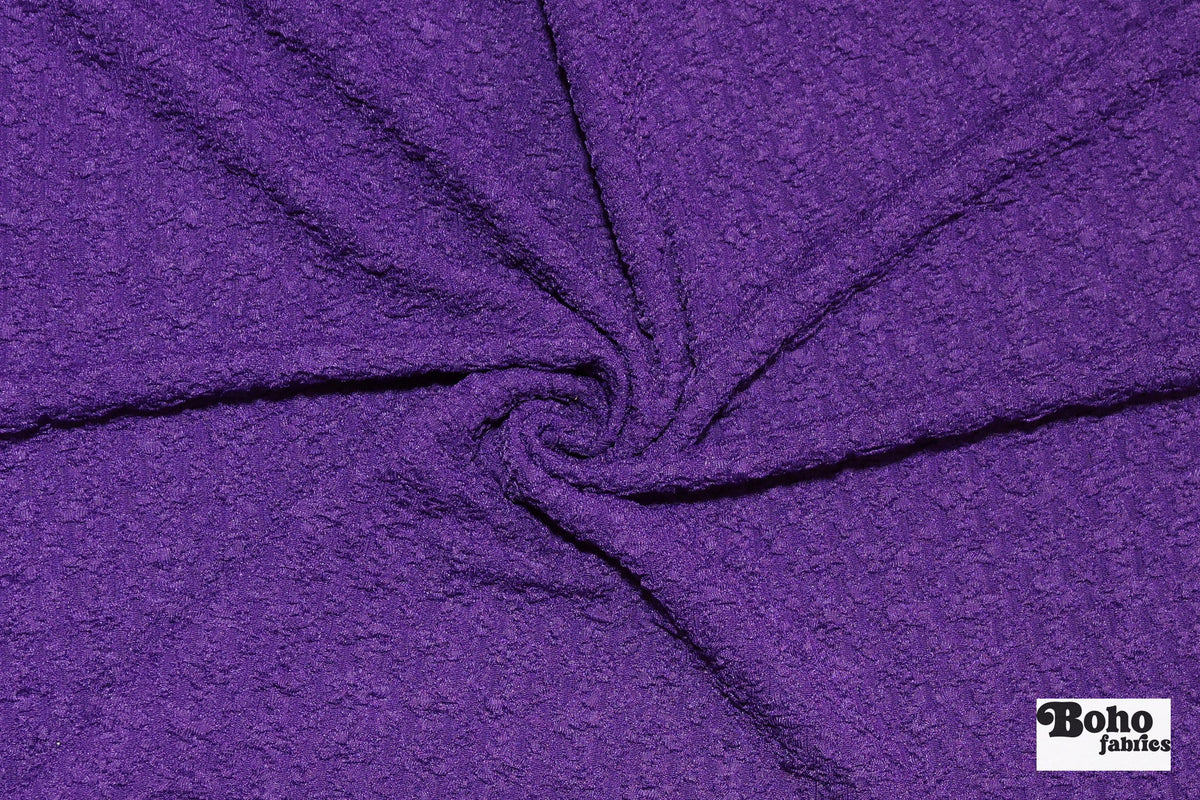 Purple Textured Crinkle Knit Fabric. Special Occasion. - Boho Fabrics - Special Occasion Fabric