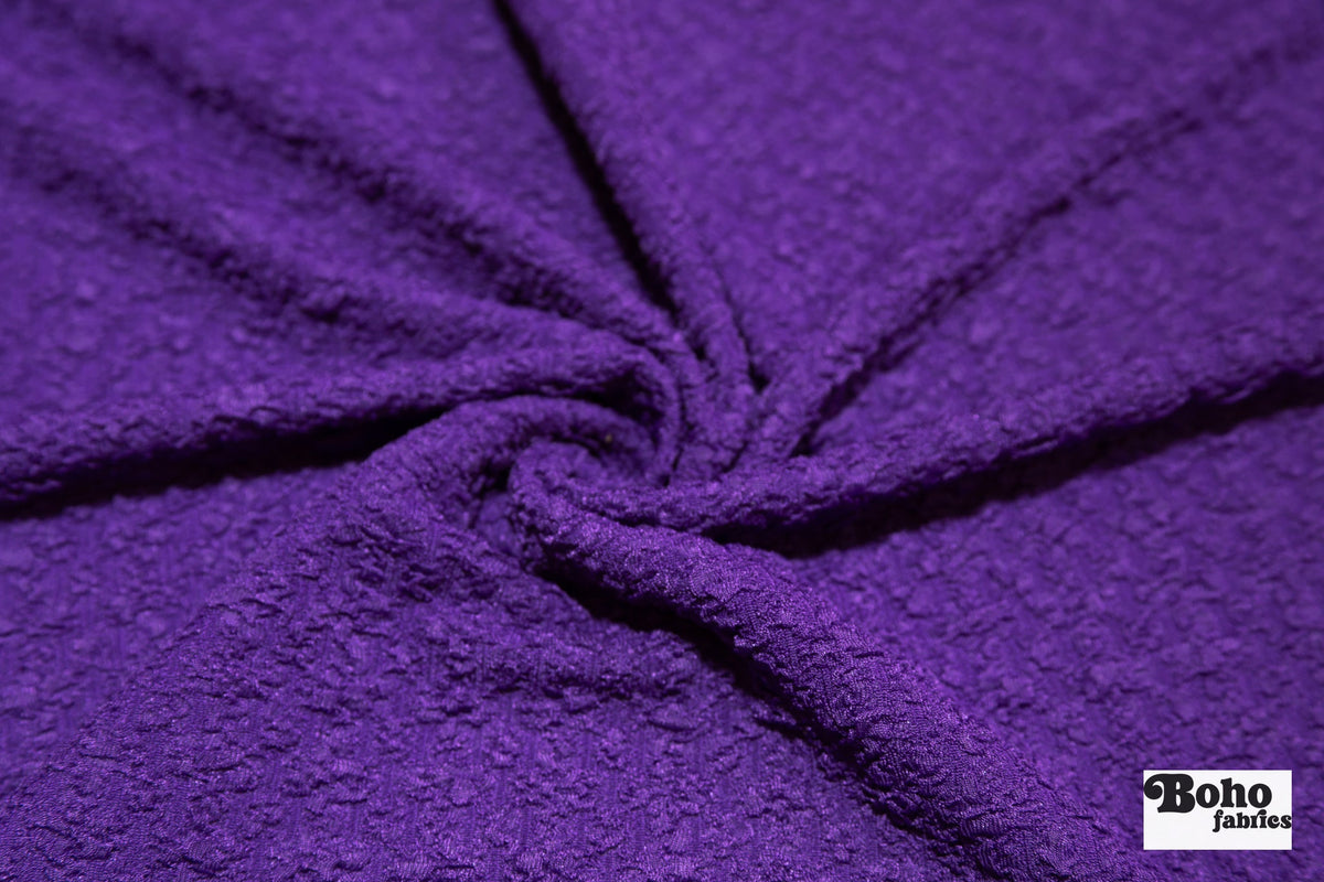 Purple Textured Crinkle Knit Fabric. Special Occasion. - Boho Fabrics - Special Occasion Fabric