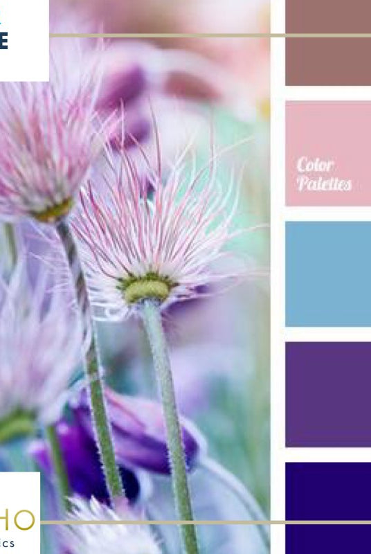 "Purple Wildflowers", Mystery Color Palette Box. - Boho Fabrics