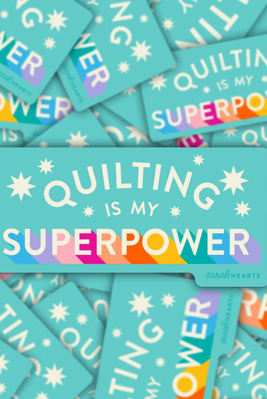 Quilting is my Superpower Sticker - Boho Fabrics -