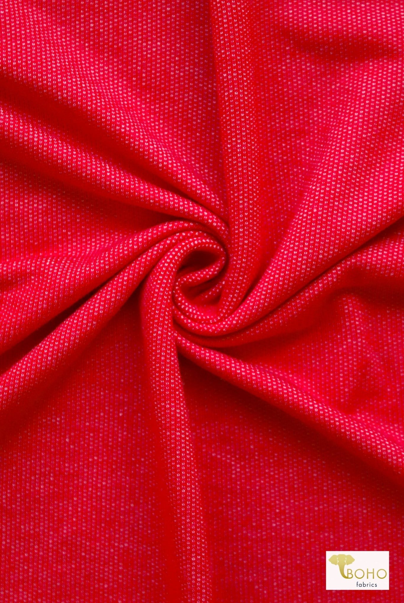 Racing Red, Baby French Terry Knit Fabric - Boho Fabrics