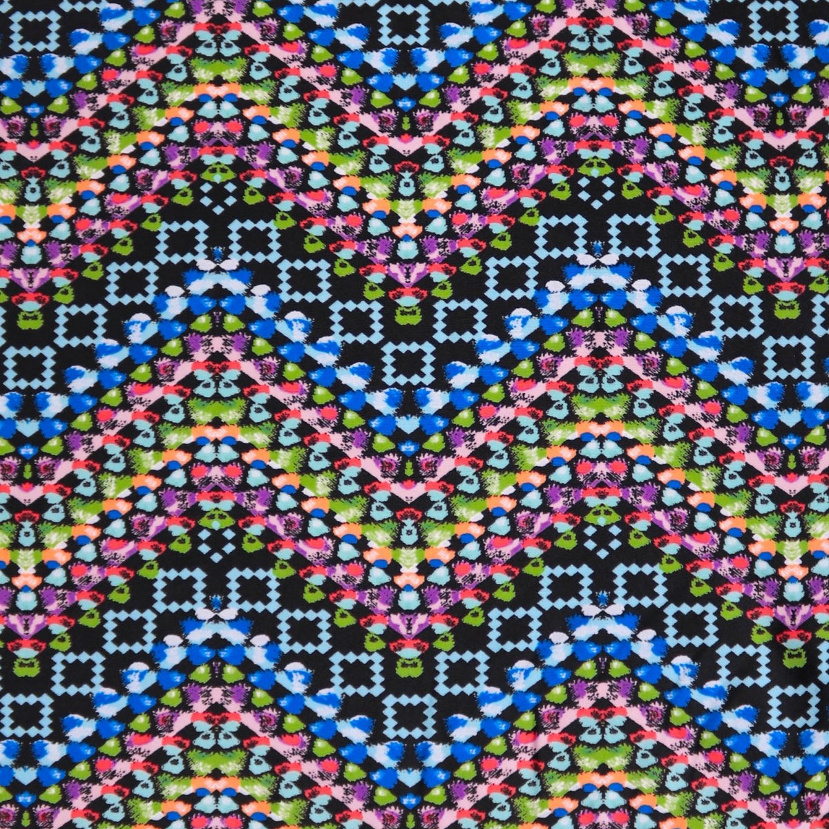 Rainbow Droplets Chevron, Swim/Athletic Knit Fabric Boho Fabrics