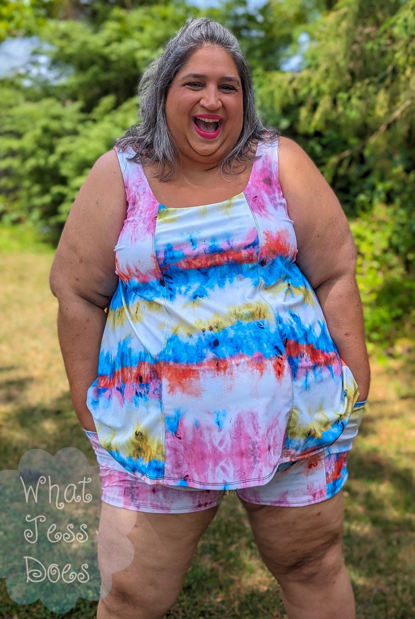 Rainbow Ice Dye, Swim Knit Fabric - Boho Fabrics - Swim Knit, Printed Fabric