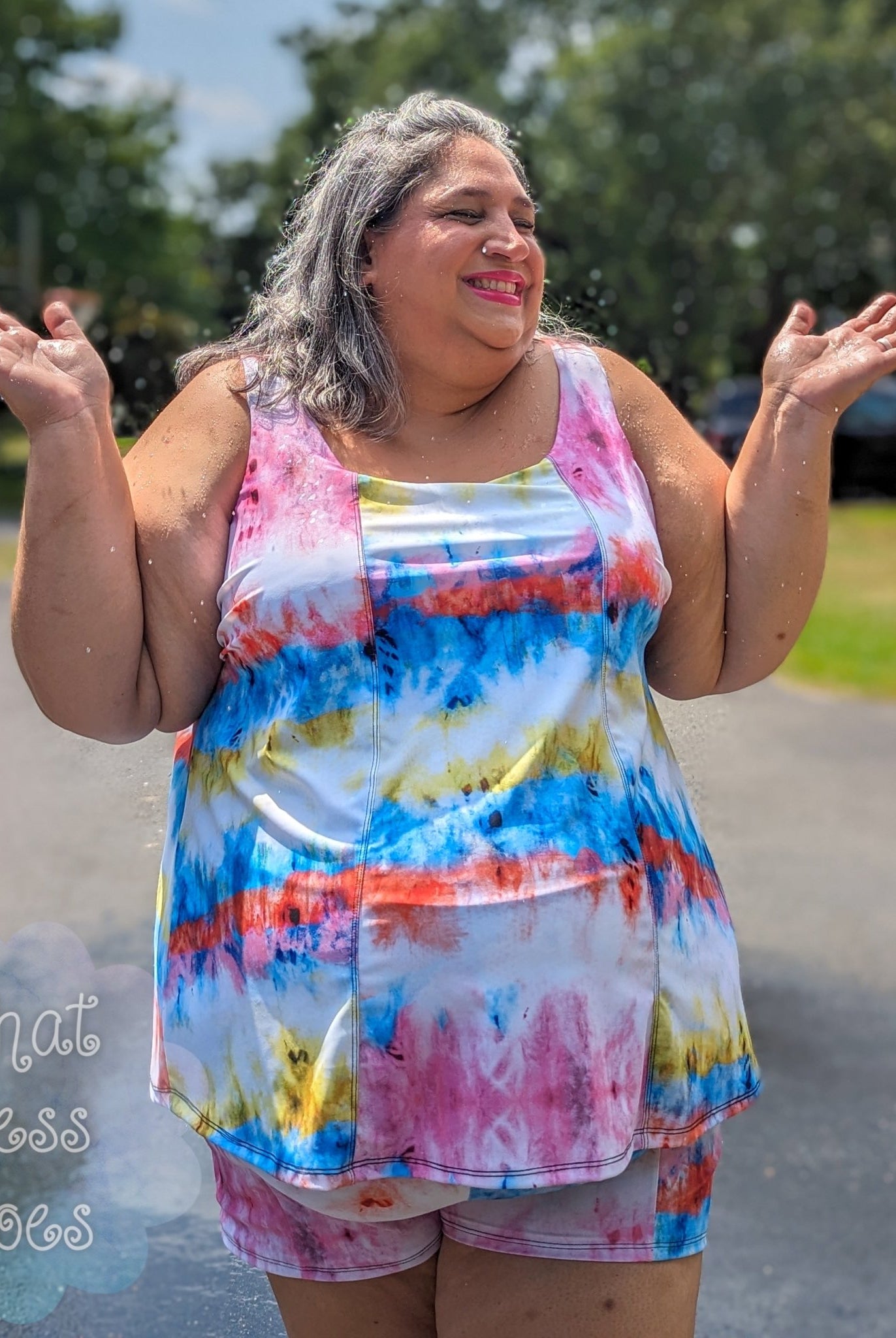 Rainbow Ice Dye, Swim Knit Fabric - Boho Fabrics - Swim Knit, Printed Fabric