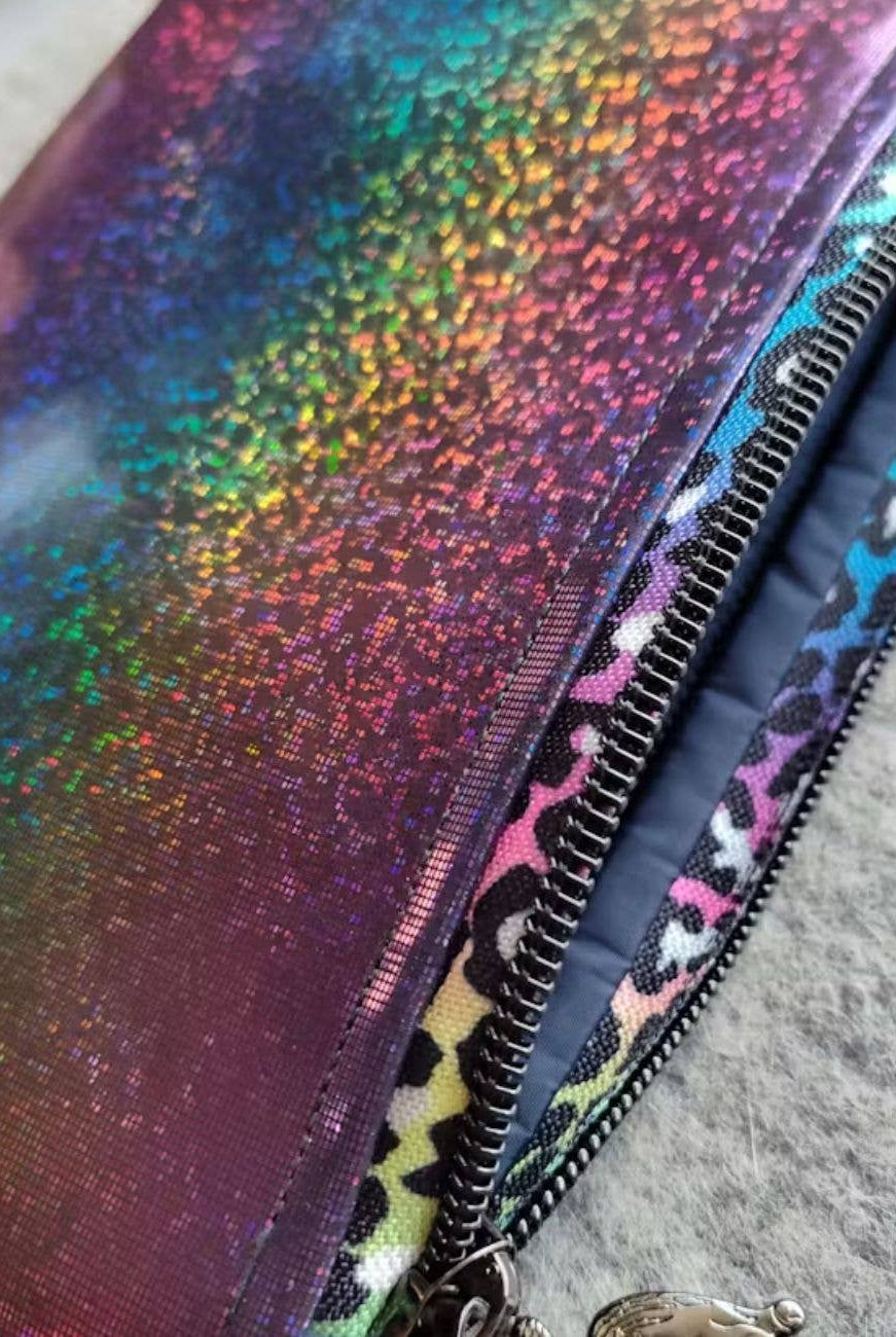 Rainbow Leopard Print Continuous Zipper Tape 3 Yards - Boho Fabrics - Zippers