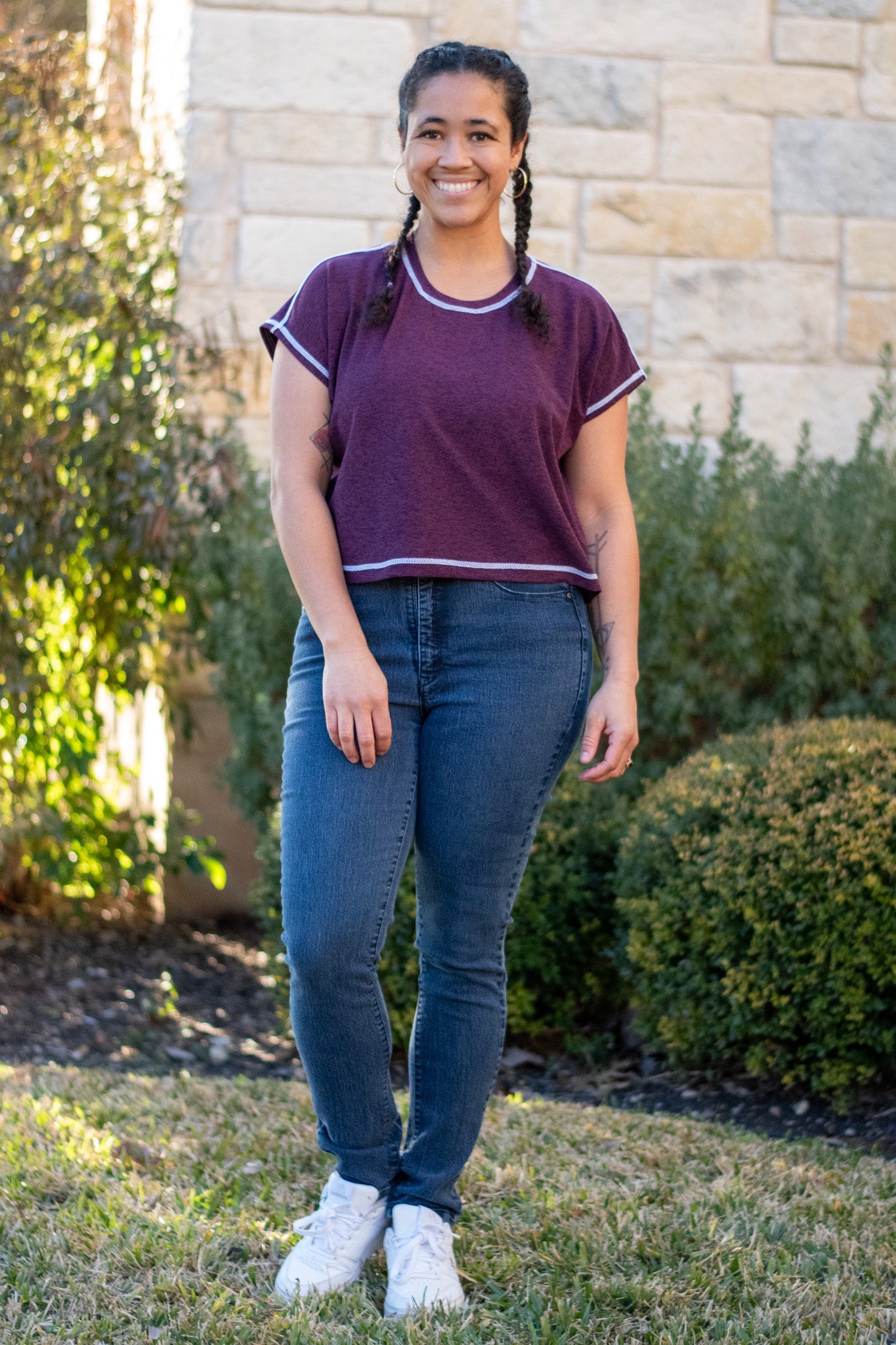 Raspberry Purple Space Dye, Heathered Athletic Knit Fabric - Boho Fabrics - Athletic Knit Fabric