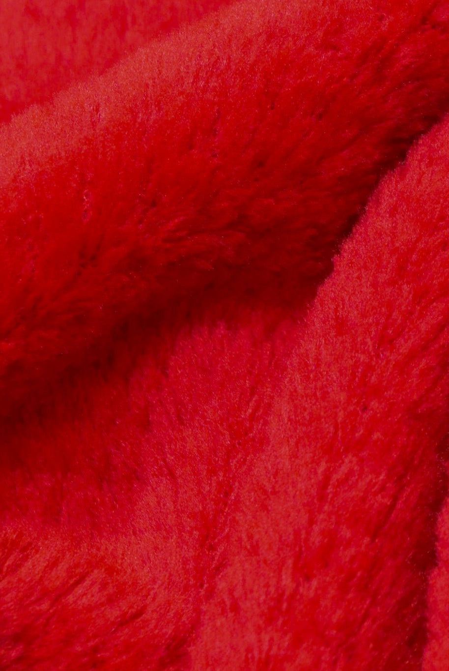 Red, Classic Double - Velour High Loft Fleece Fabric by Polartec, featuring Recycled Polyester - Boho Fabrics - Performance Fabrics