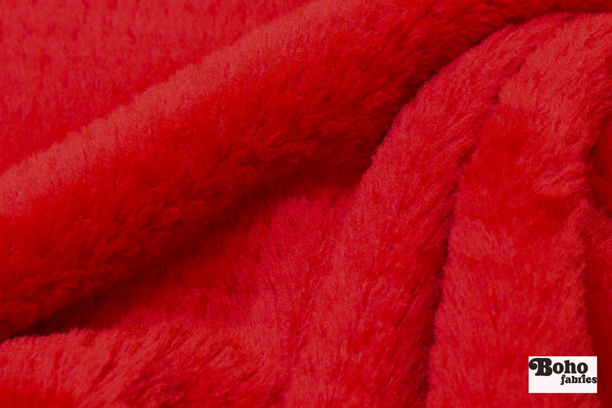 Red, Classic Double - Velour High Loft Fleece Fabric by Polartec, featuring Recycled Polyester - Boho Fabrics - Performance Fabrics