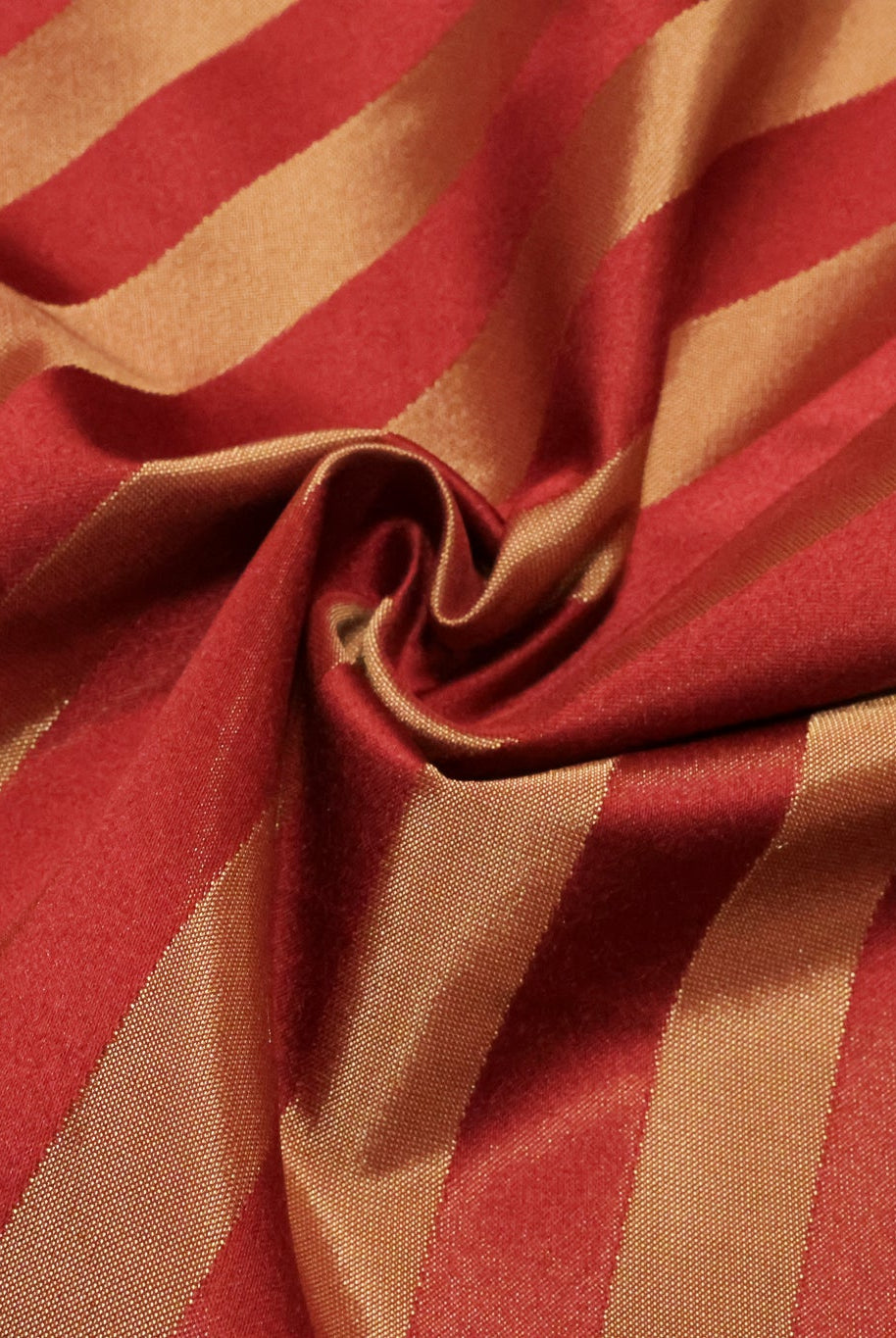 Red & Gold Stripe Jacquard Woven Fabric - Boho Fabrics - Jacquard, Woven