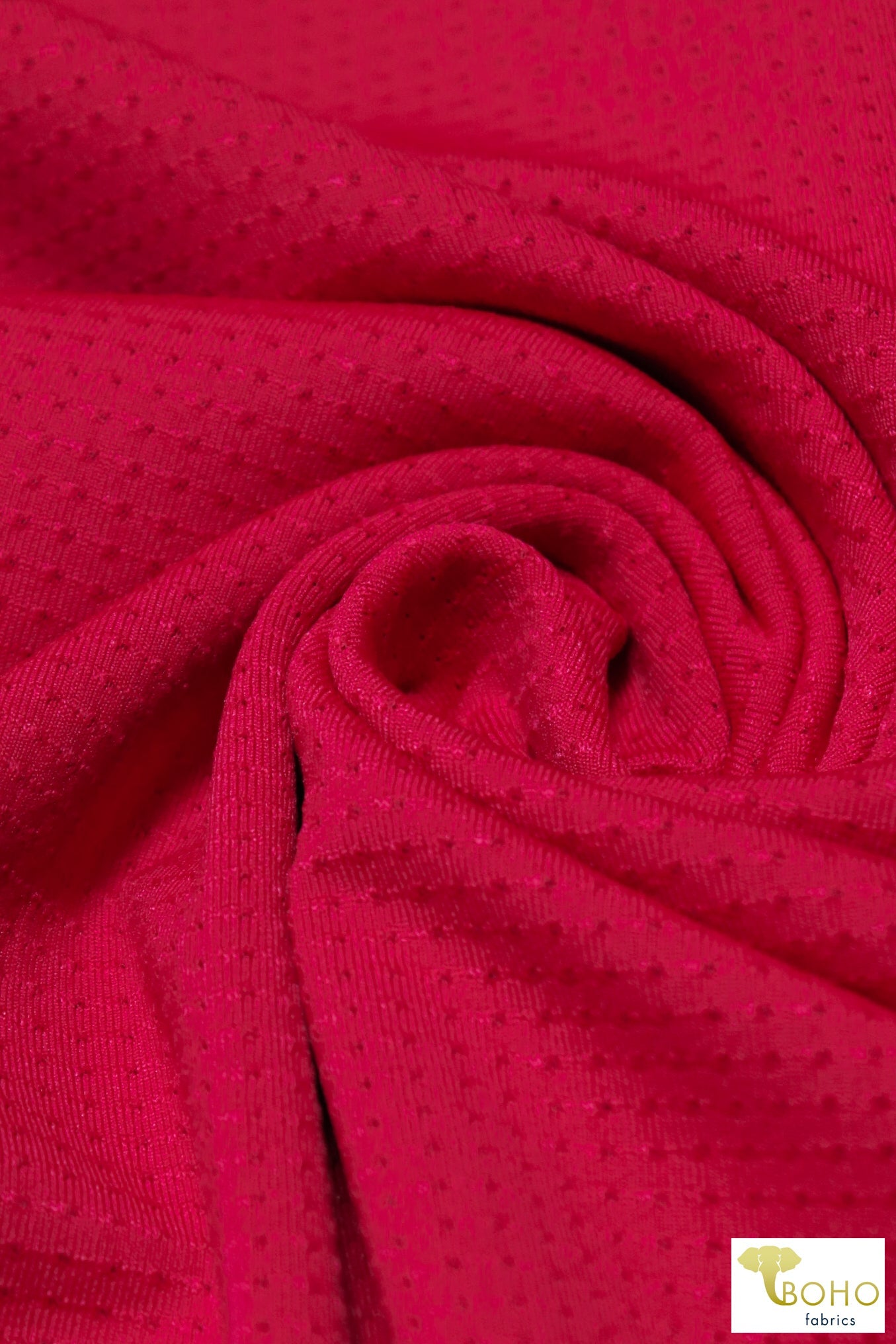 Red Laser Cut Athletic Mesh. ATHSM-102-RED - Boho Fabrics