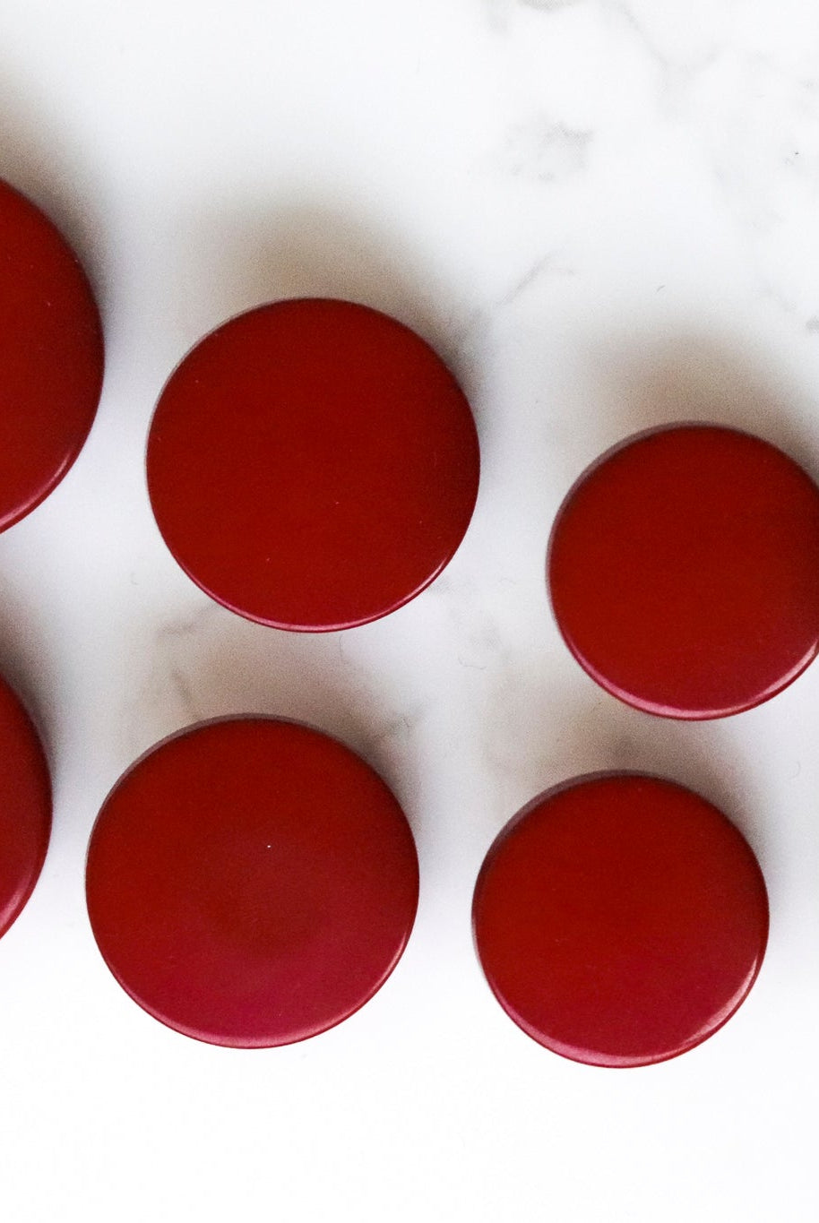 Red, Mod Gambit, Shank Button. Available in 15mm, 18mm, 20mm, 25mm - Boho Fabrics - Buttons & Snaps