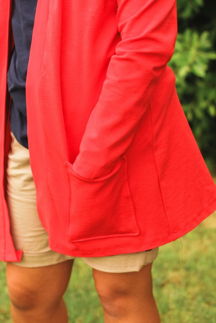 Red Slub, Ponte Knit - Boho Fabrics - Ponte Solid, Knit Fabric