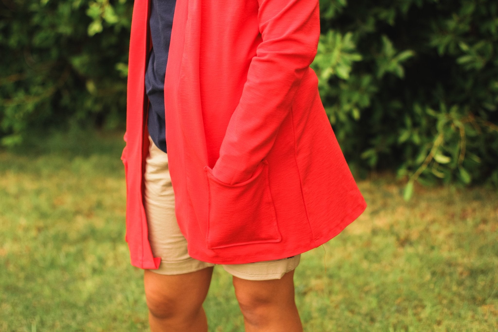 Red Slub, Ponte Knit - Boho Fabrics - Ponte Solid, Knit Fabric