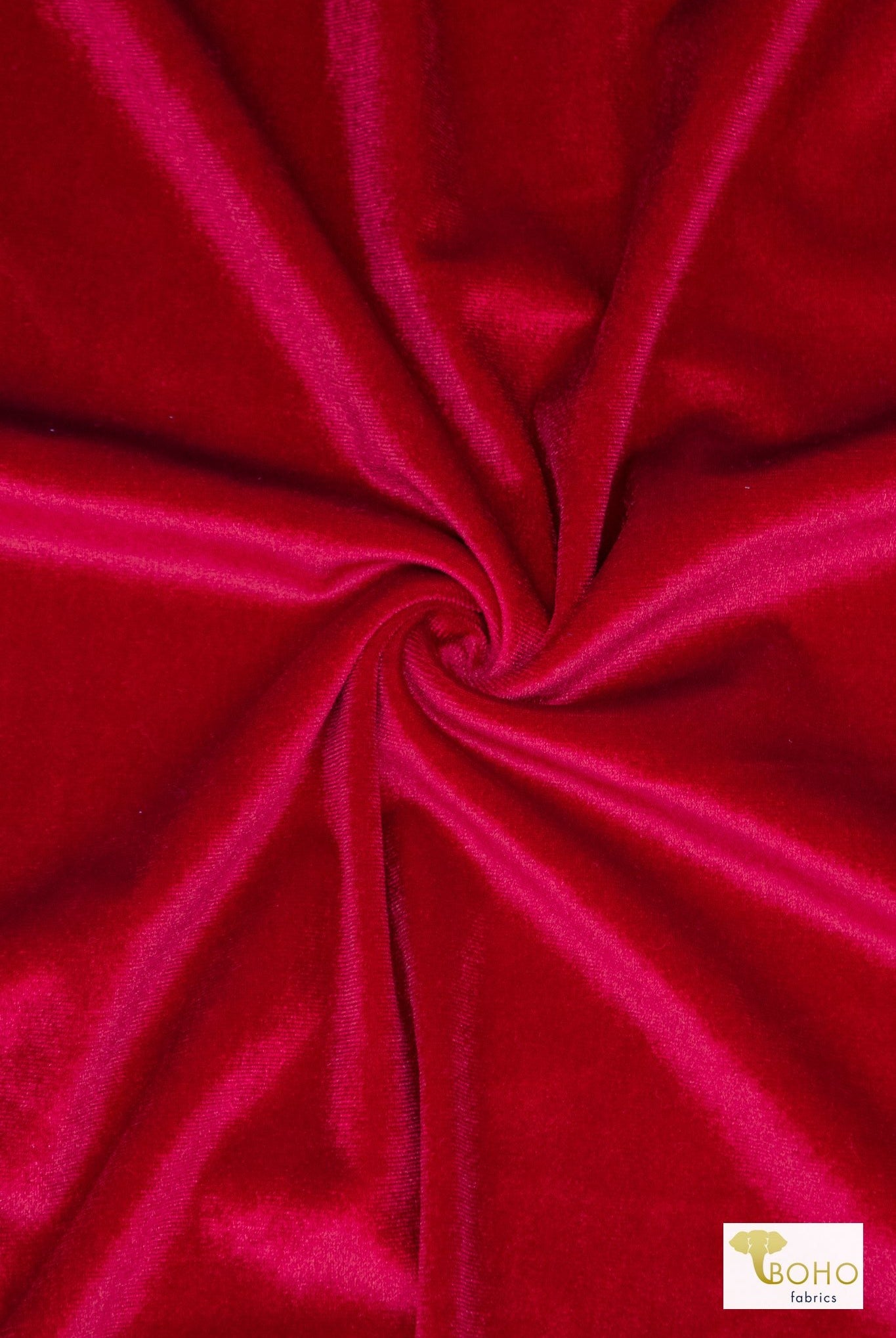 Red, Stretch Velvet Knit Fabric - Boho Fabrics - Stretch Velvet Knit Fabric