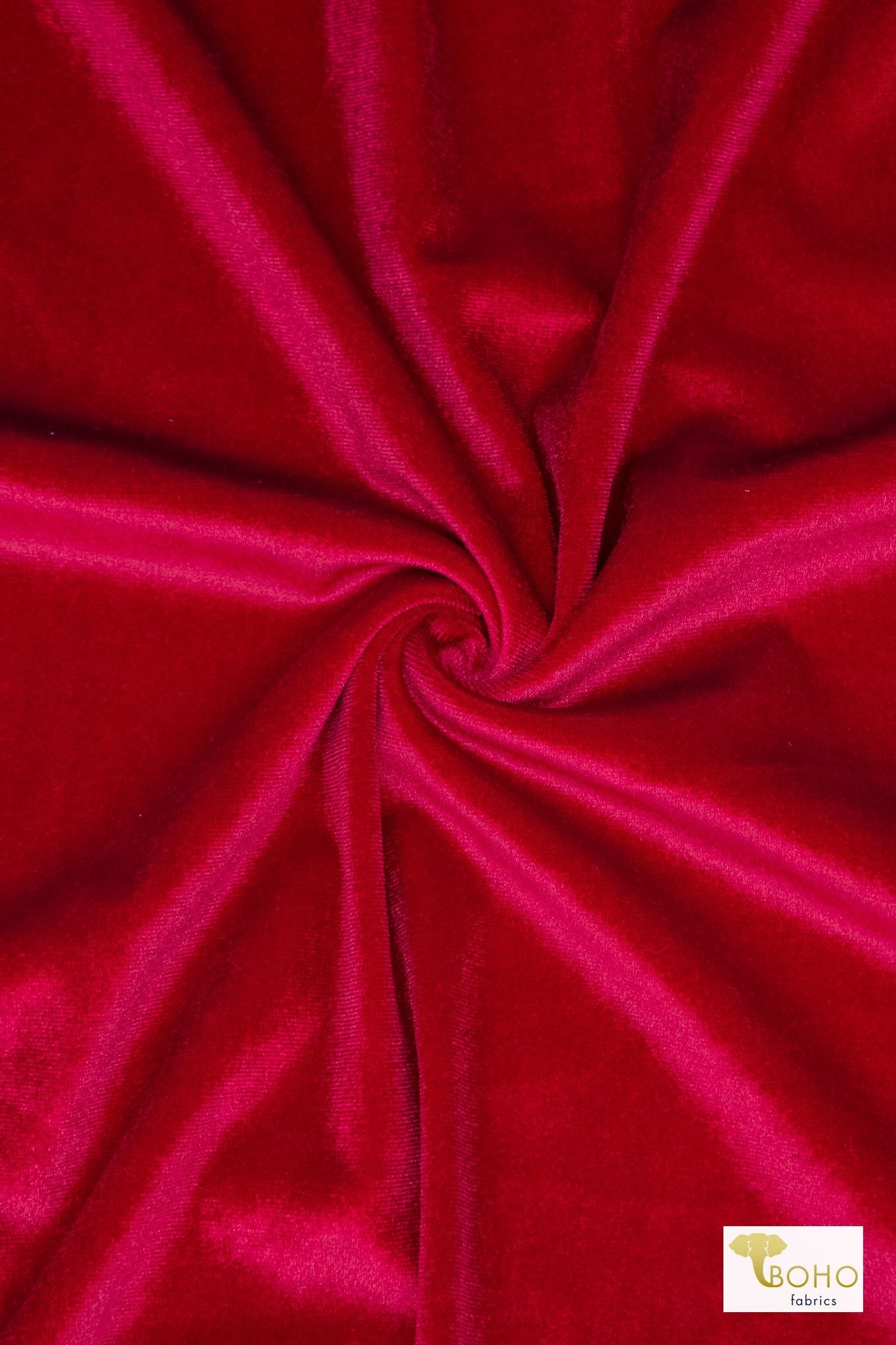 Red, Stretch Velvet Knit Fabric - Boho Fabrics - Stretch Velvet Knit Fabric