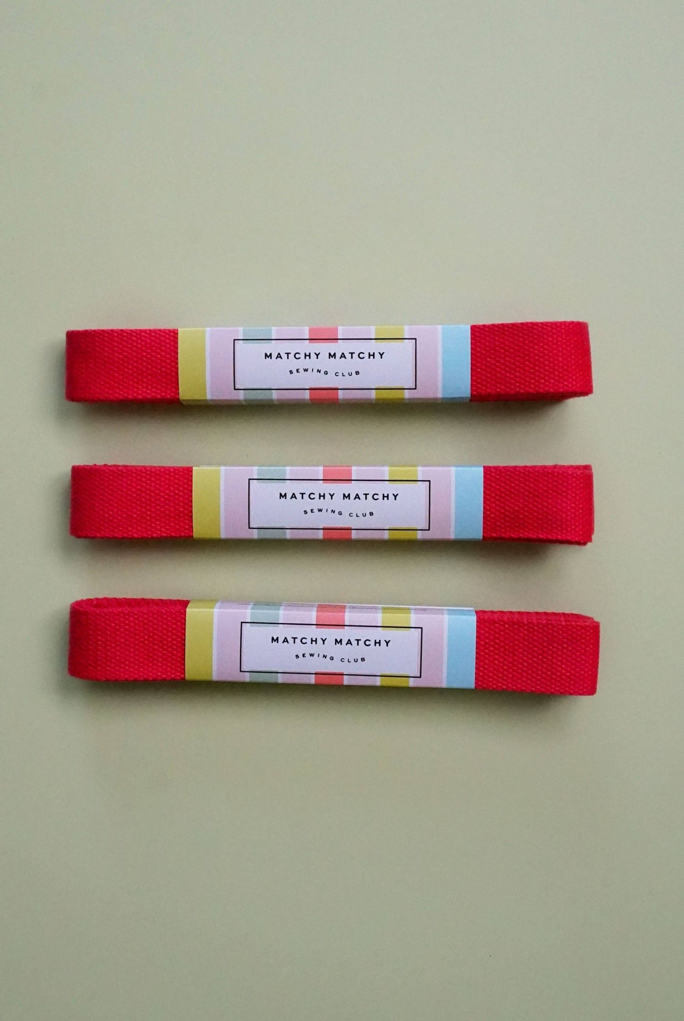 Red Webbing - Boho Fabrics - Bag Making Supplies