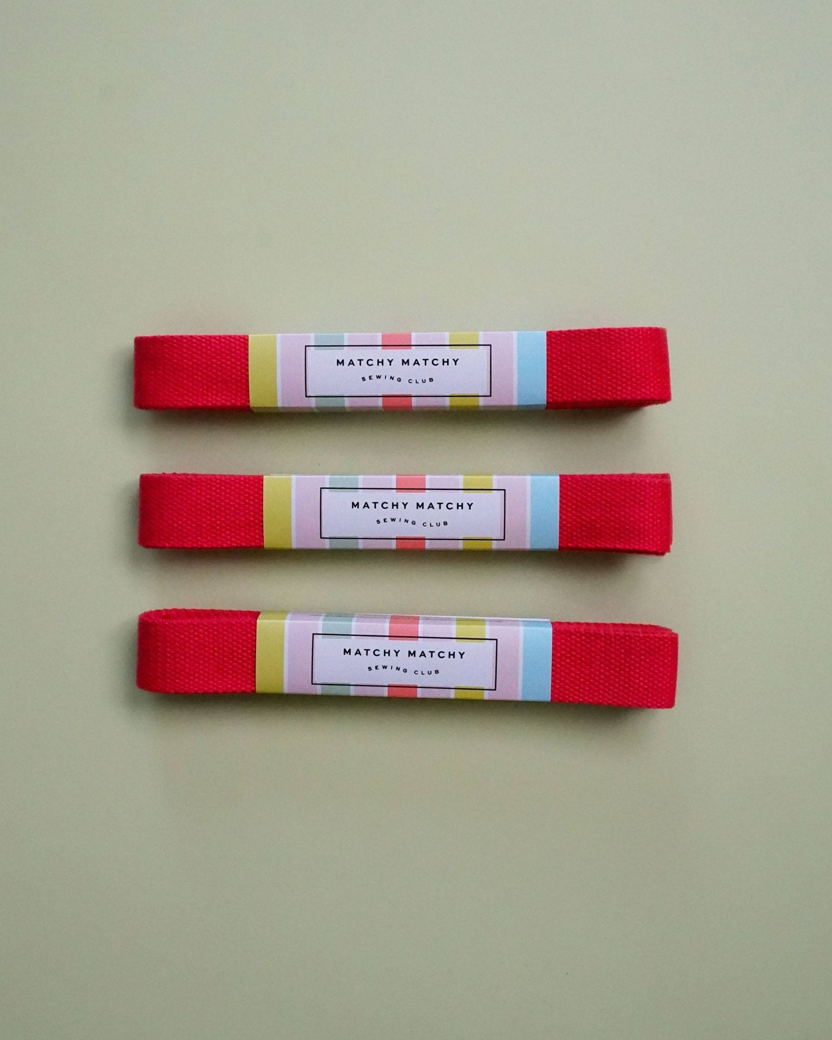 Red Webbing - Boho Fabrics - Bag Making Supplies