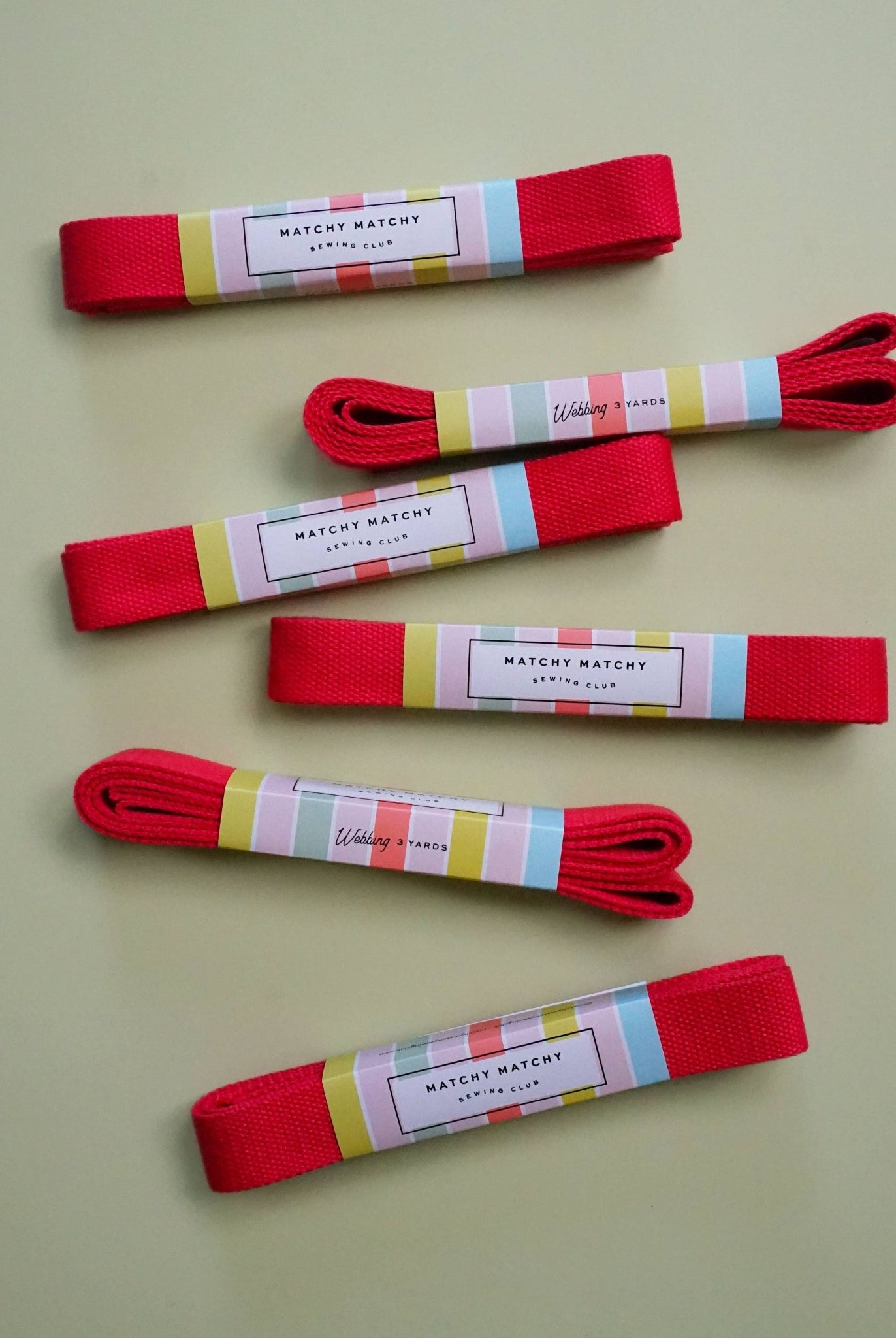 Red Webbing - Boho Fabrics - Bag Making Supplies