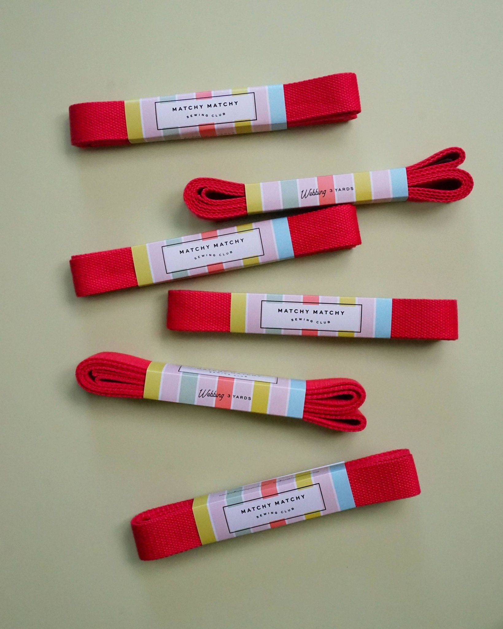 Red Webbing - Boho Fabrics - Bag Making Supplies