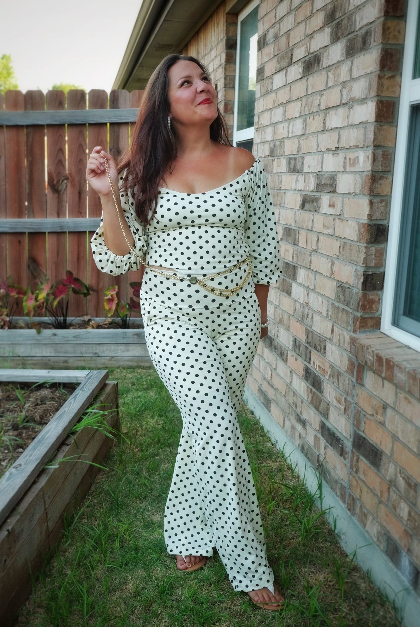 Retro Black Polka Dots on Ivory , Athletic Knit Fabric - Boho Fabrics - Athletic Knit Fabric