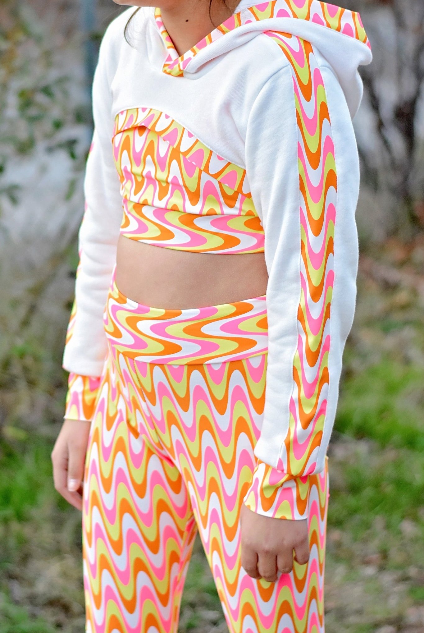 Retro Neon, Printed Athletic Knit Fabric - Boho Fabrics - Athletic Knit Fabric