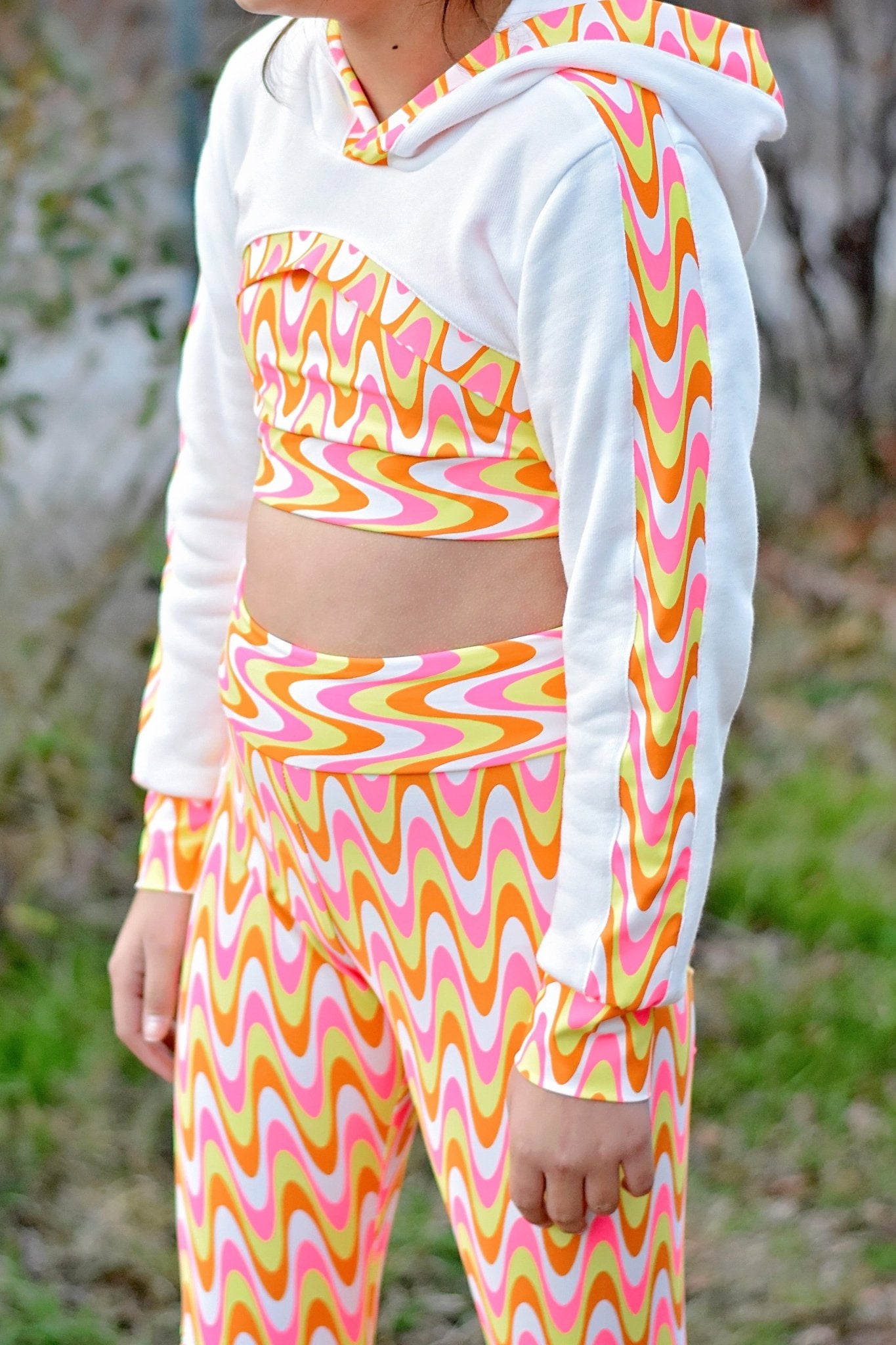 Retro Neon, Printed Athletic Knit Fabric - Boho Fabrics - Athletic Knit Fabric