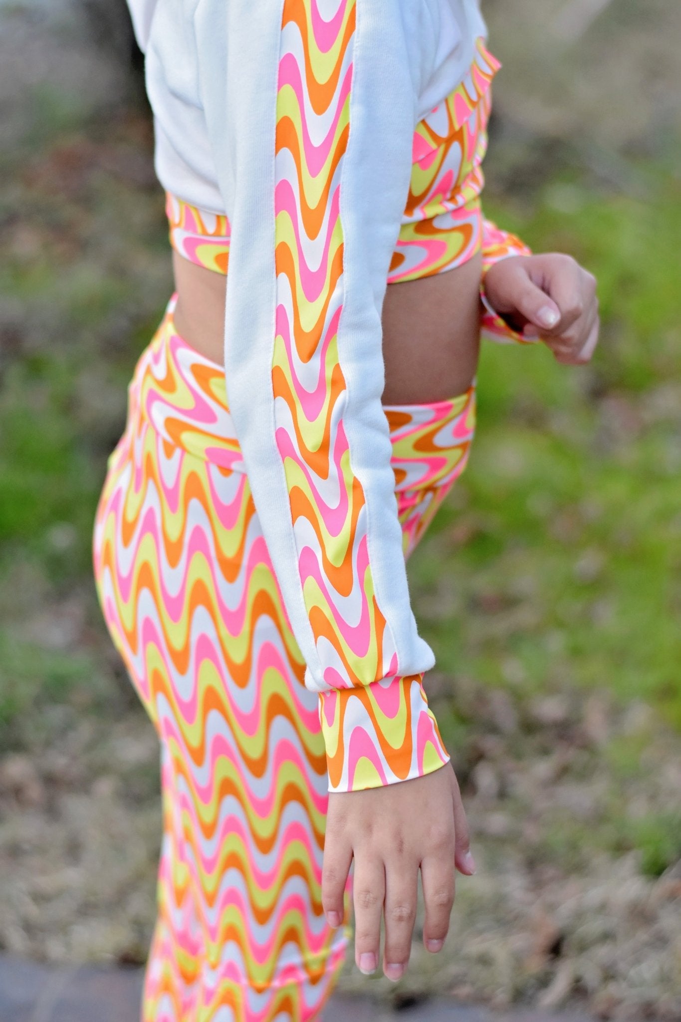 Retro Neon, Printed Athletic Knit Fabric - Boho Fabrics - Athletic Knit Fabric