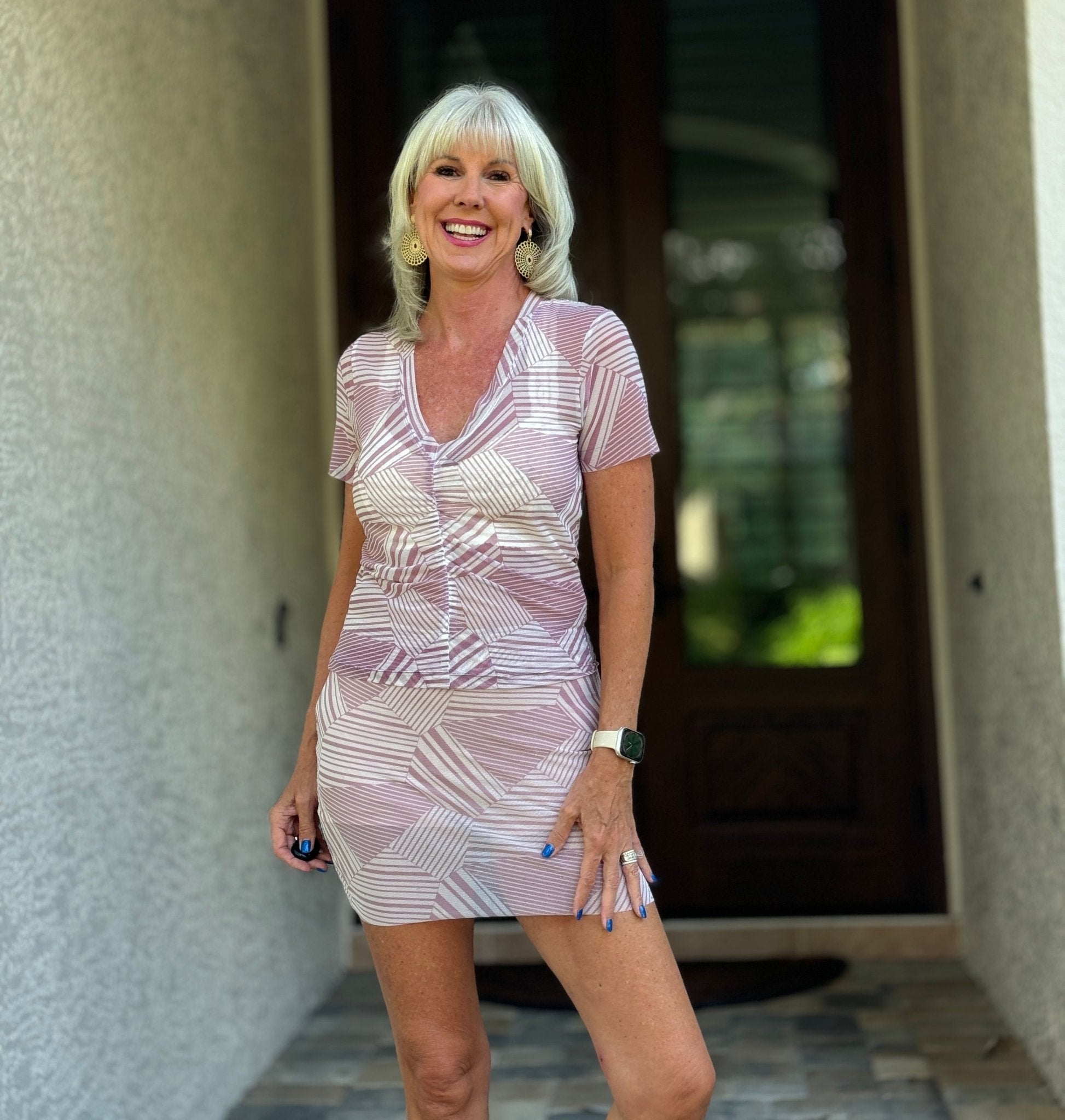 Retro Pink Paradise, Stretch Mesh Print Fabric - Boho Fabrics - Stretch Mesh