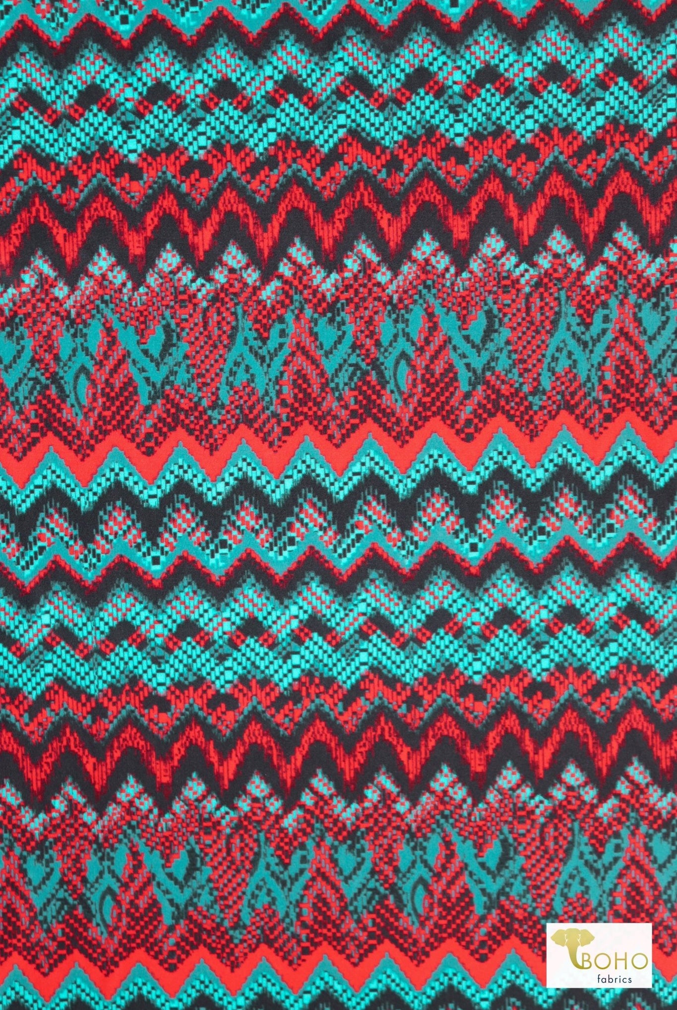Rising Tide, Swim/Athletic Knit Fabric - Boho Fabrics - Swim Knit, Printed Fabric