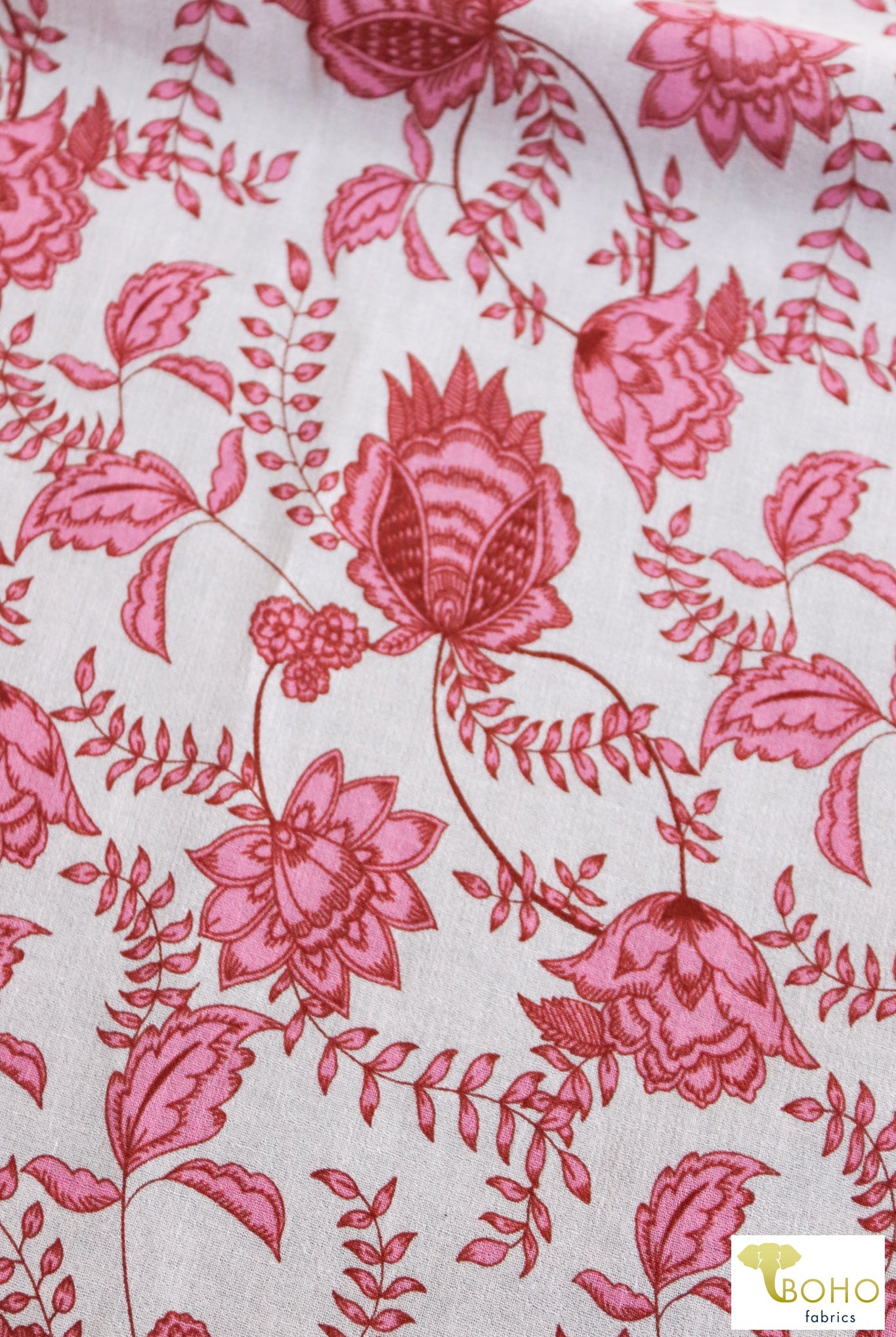 Rococo Panels in Pink 37" Panels. Cotton Woven Fabric. WVP-245-PNK - Boho Fabrics