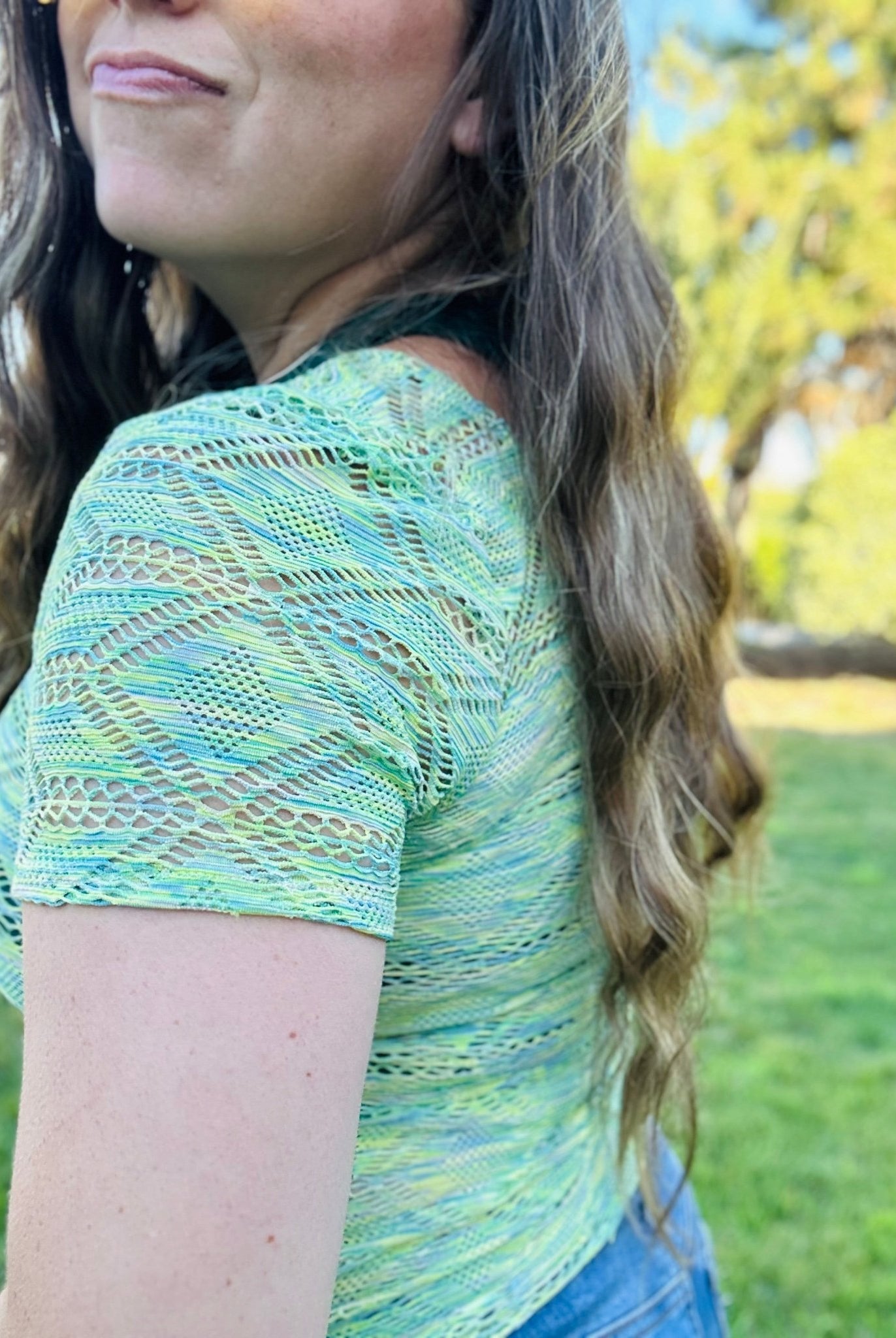 Roller Rink Diamonds, Lemon Lime. Premium Stretch Lace Fabric - Boho Fabrics - Stretch Lace Fabric