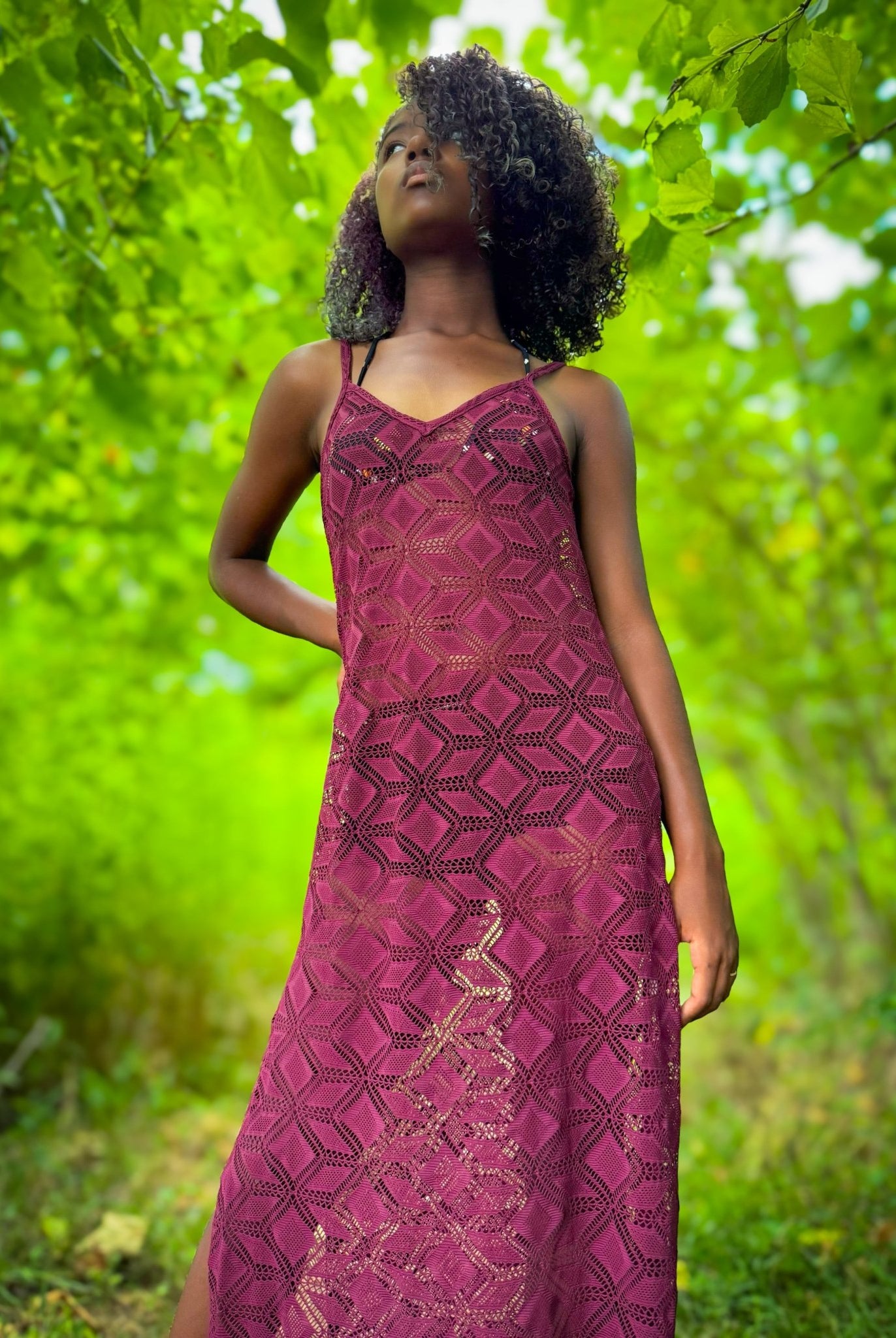 Roller Rink Diamonds, Wine. Premium Stretch Lace Fabric - Boho Fabrics - Stretch Lace Fabric