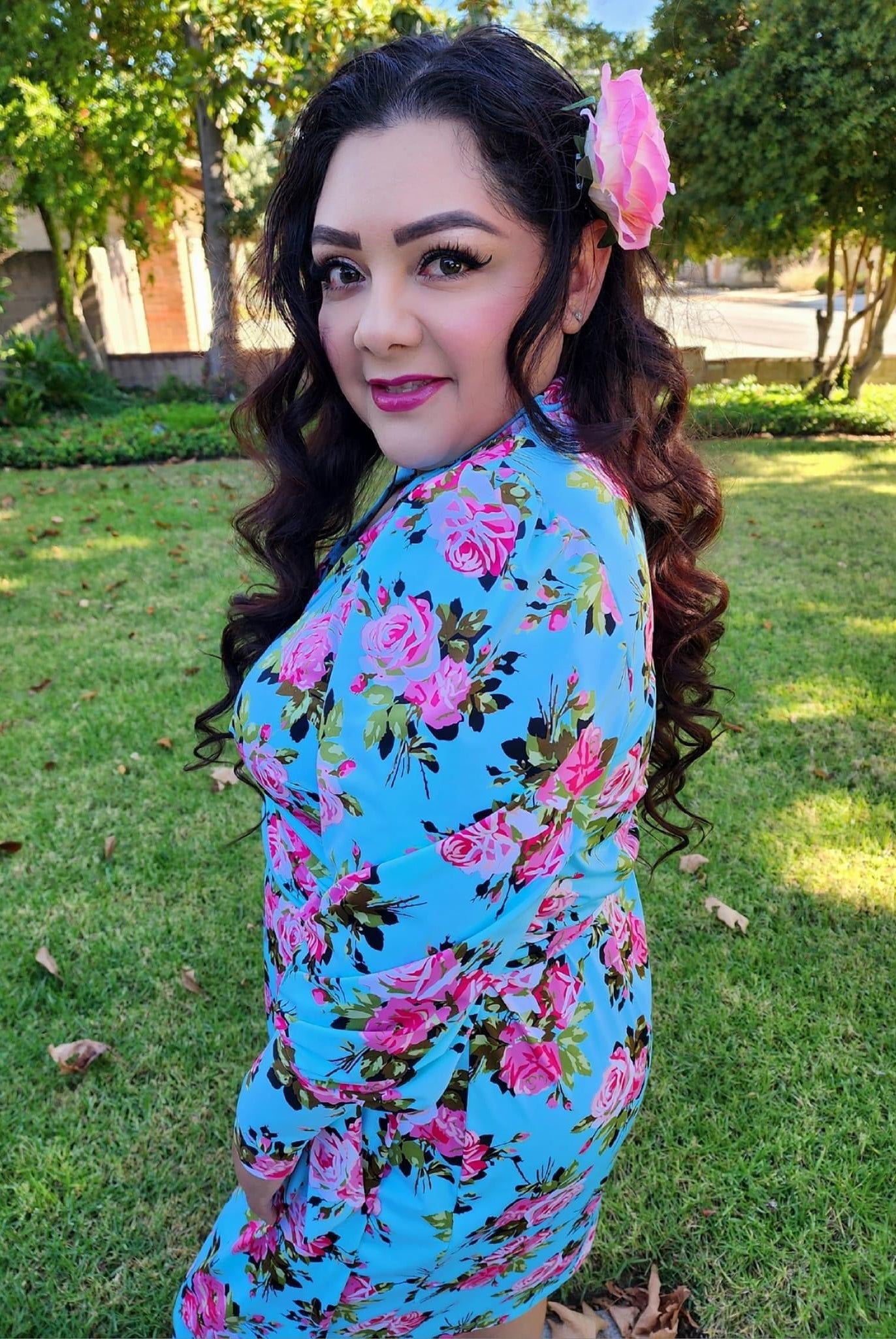 Rose Cutouts on Aqua, - Boho Fabrics - Athletic Knit Fabric