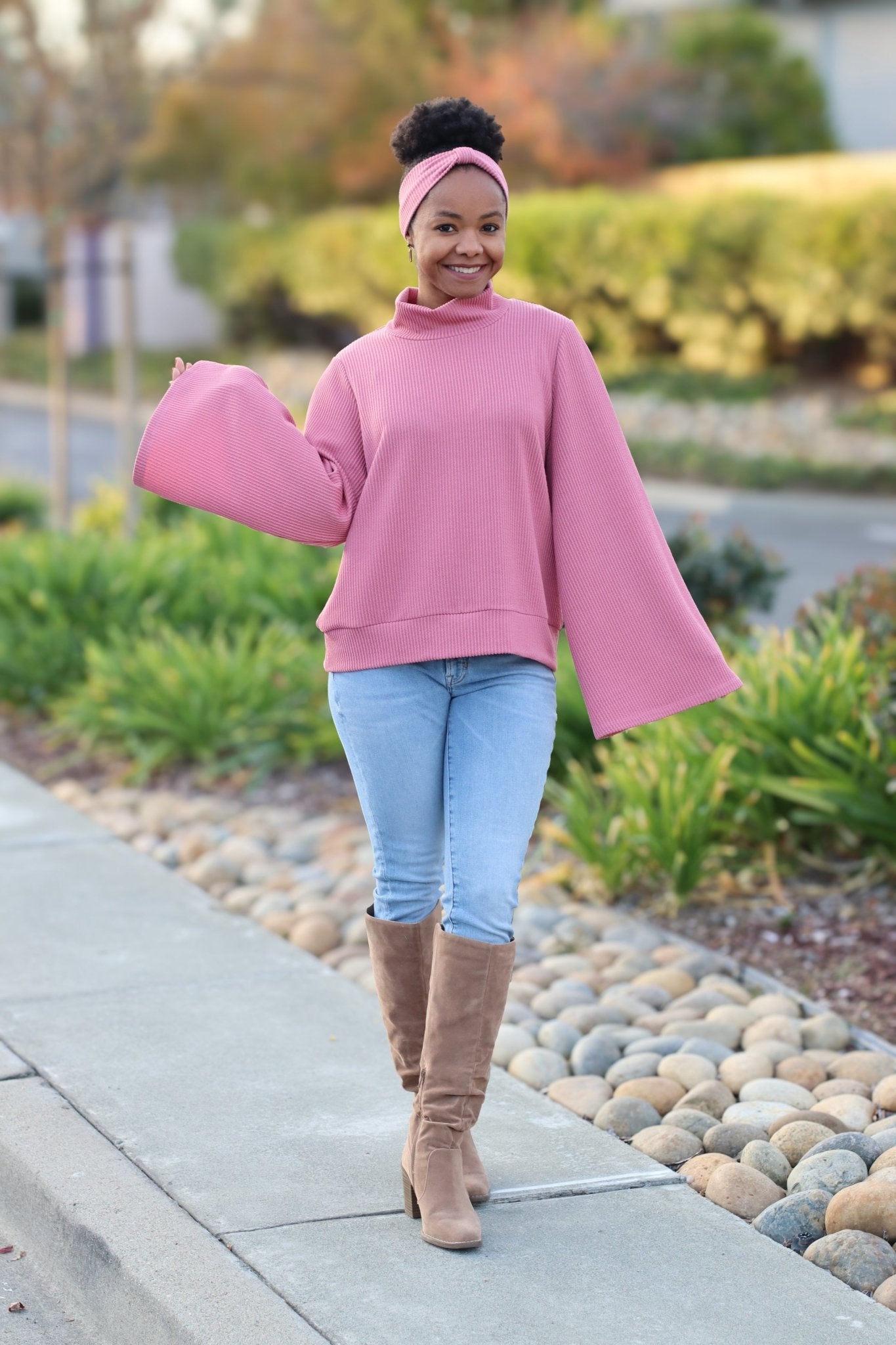 Rose, Urban Rib Knit Fabric - Boho Fabrics - Rib Solid, Knit Fabric