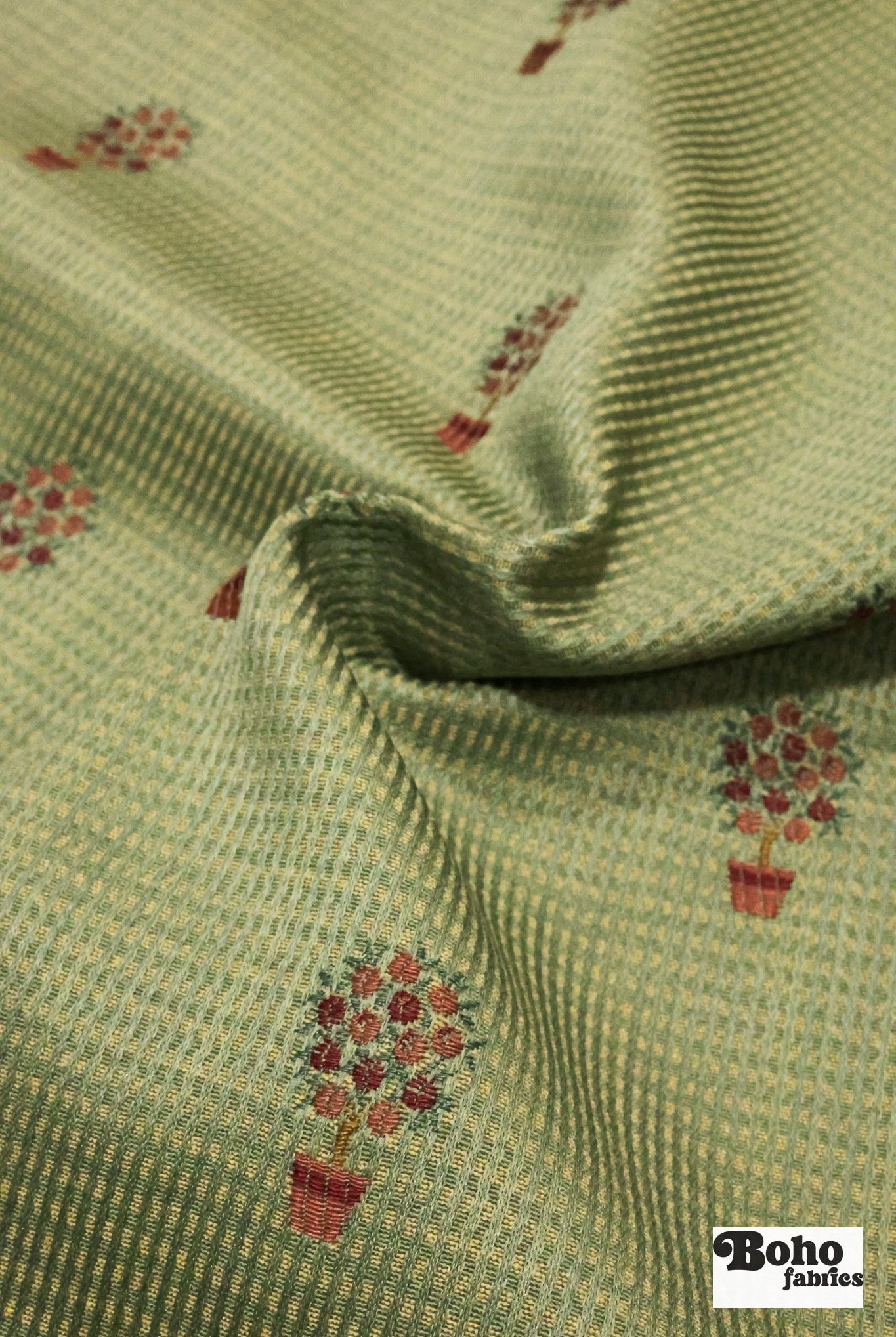 Rosebush Dobby Weave Jacquard Woven Fabric - Boho Fabrics - Jacquard, Woven