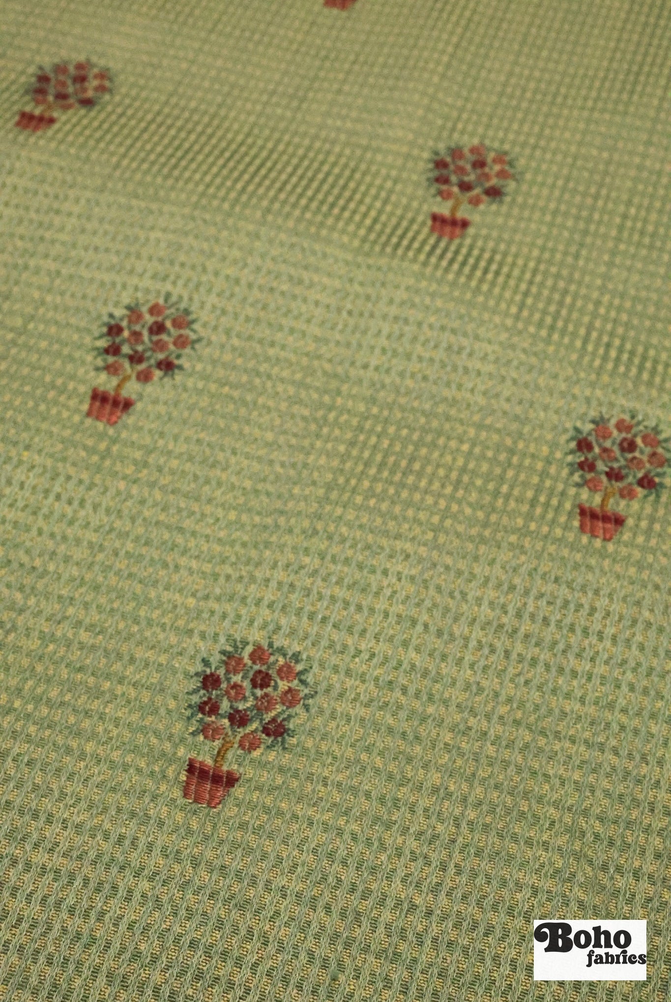 Rosebush Dobby Weave Jacquard Woven Fabric - Boho Fabrics - Jacquard, Woven