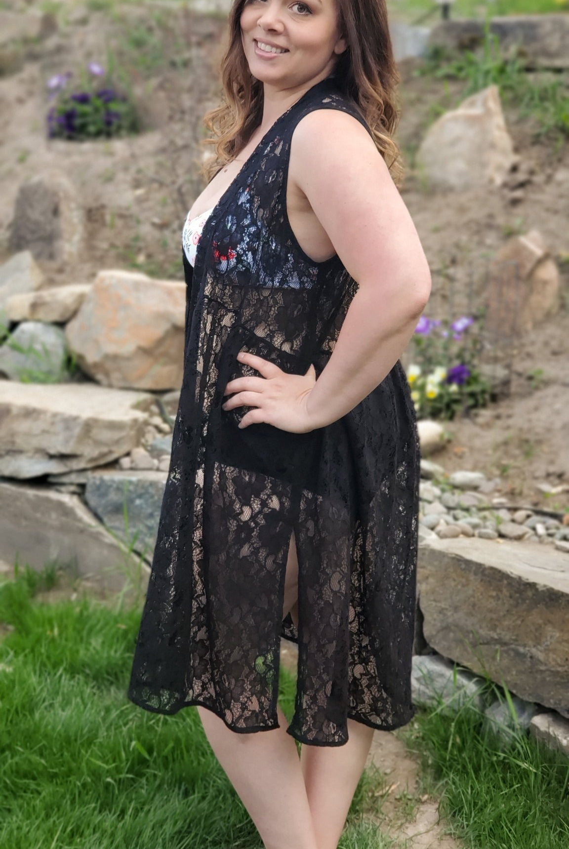 Rosey Gardens in Black. Cotton Lace Woven Fabric. WV-146-BLK - Boho Fabrics