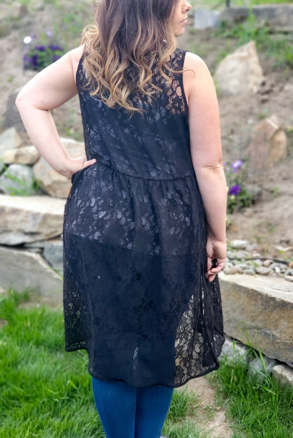 Rosey Gardens in Black. Cotton Lace Woven Fabric. WV-146-BLK - Boho Fabrics